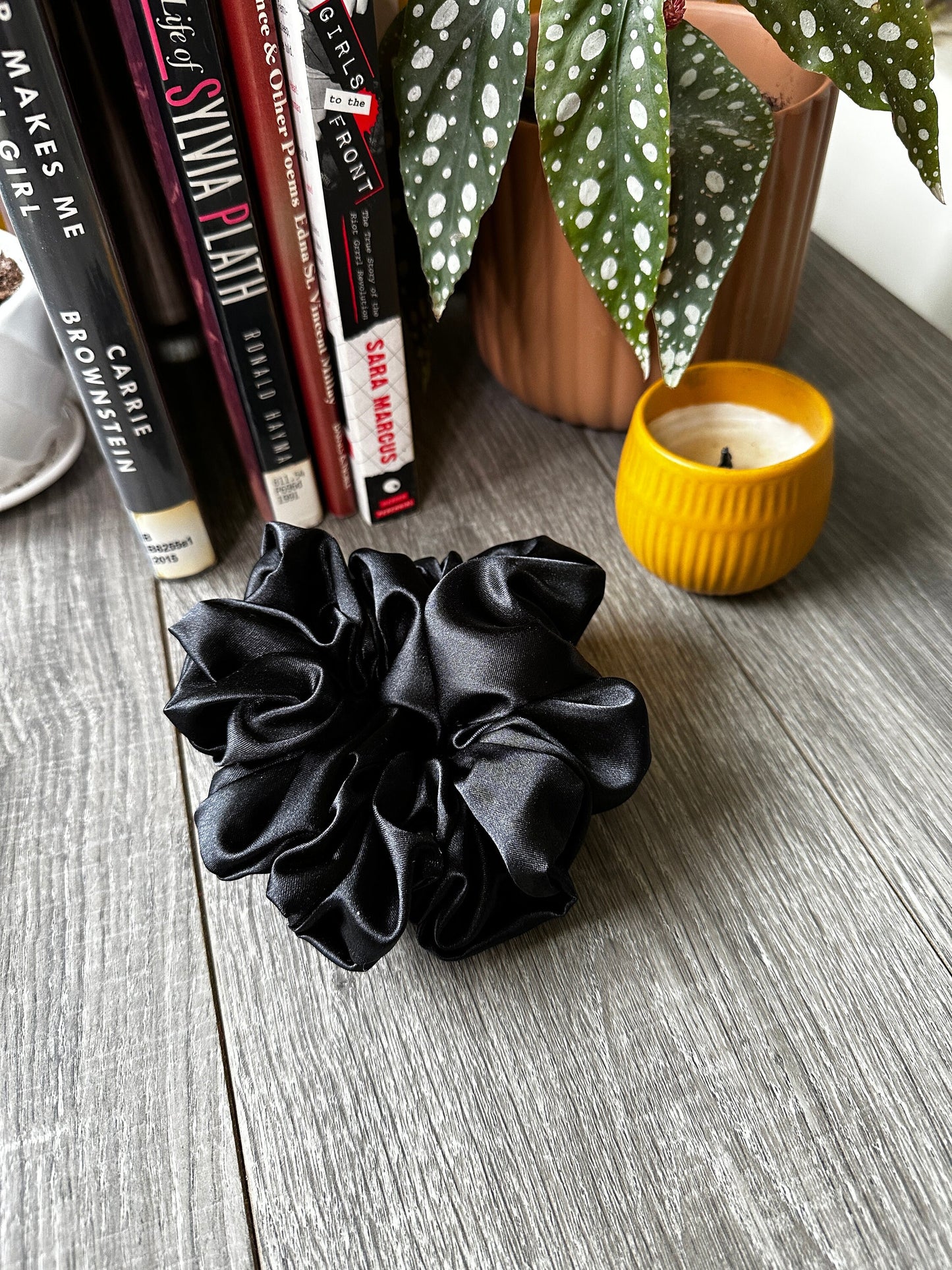 Black Oversized Jumbo XL Satin Scrunchie | Bridal Gifts | Bridesmaid Gift | Gifts for Her