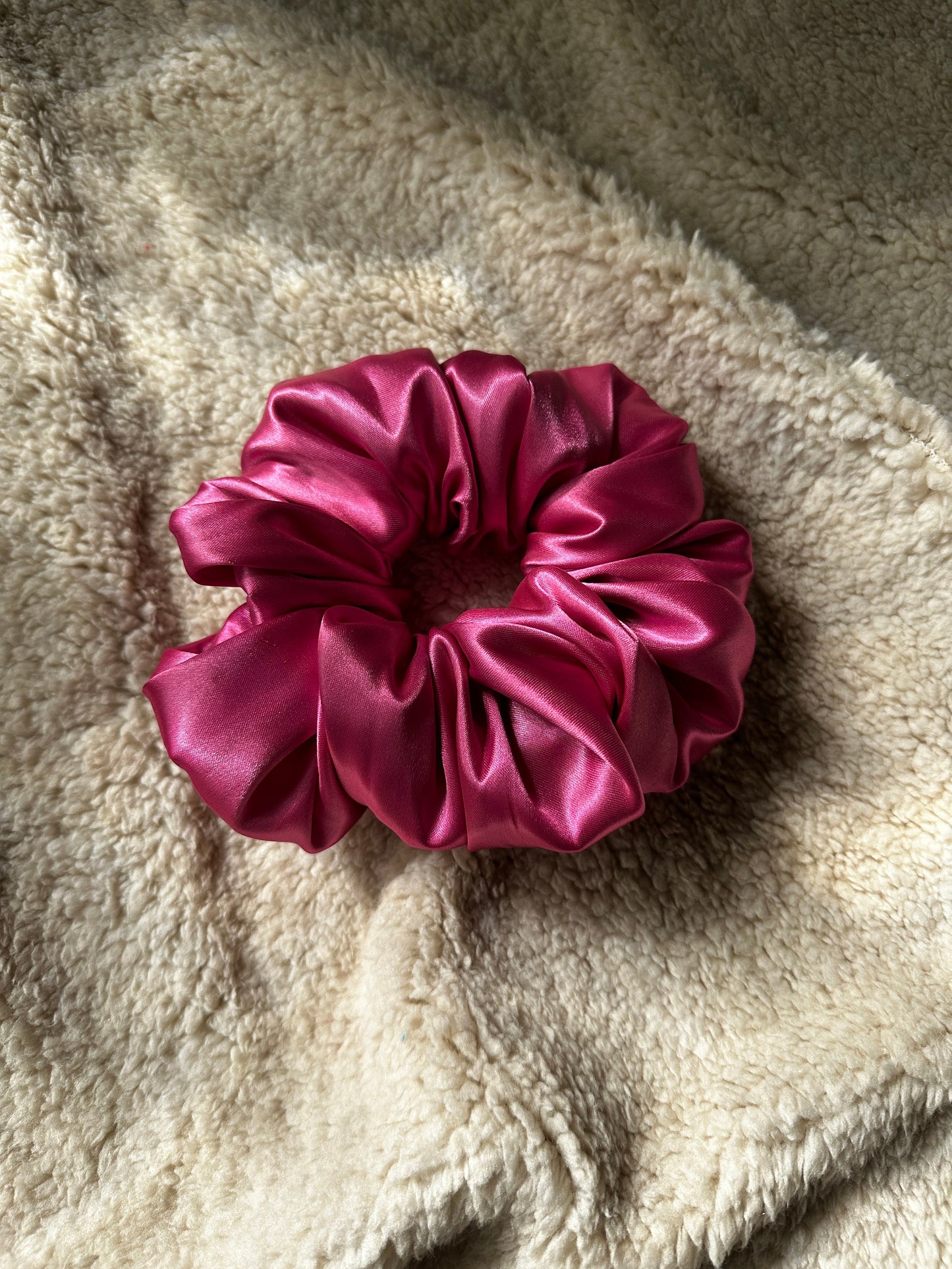 Hot Pink Soft Satin XL Jumbo Oversized Scrunchie | Bridal Gift | Bridesmaid Gift | Gifts for Her