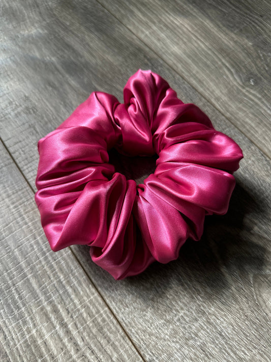 Hot Pink Soft Satin XL Jumbo Oversized Scrunchie | Bridal Gift | Bridesmaid Gift | Gifts for Her