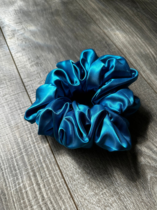 Aqua Blue Preppy Oversized Jumbo XL Satin Scrunchie | Bridal Gift | Bridesmaid Gift | Gifts for Her