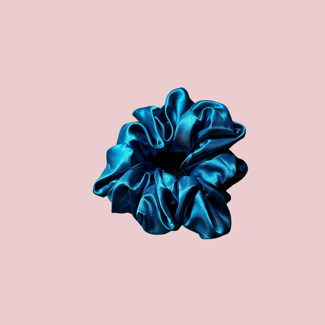 Aqua Blue Preppy Oversized Jumbo XL Satin Scrunchie | Bridal Gift | Bridesmaid Gift | Gifts for Her