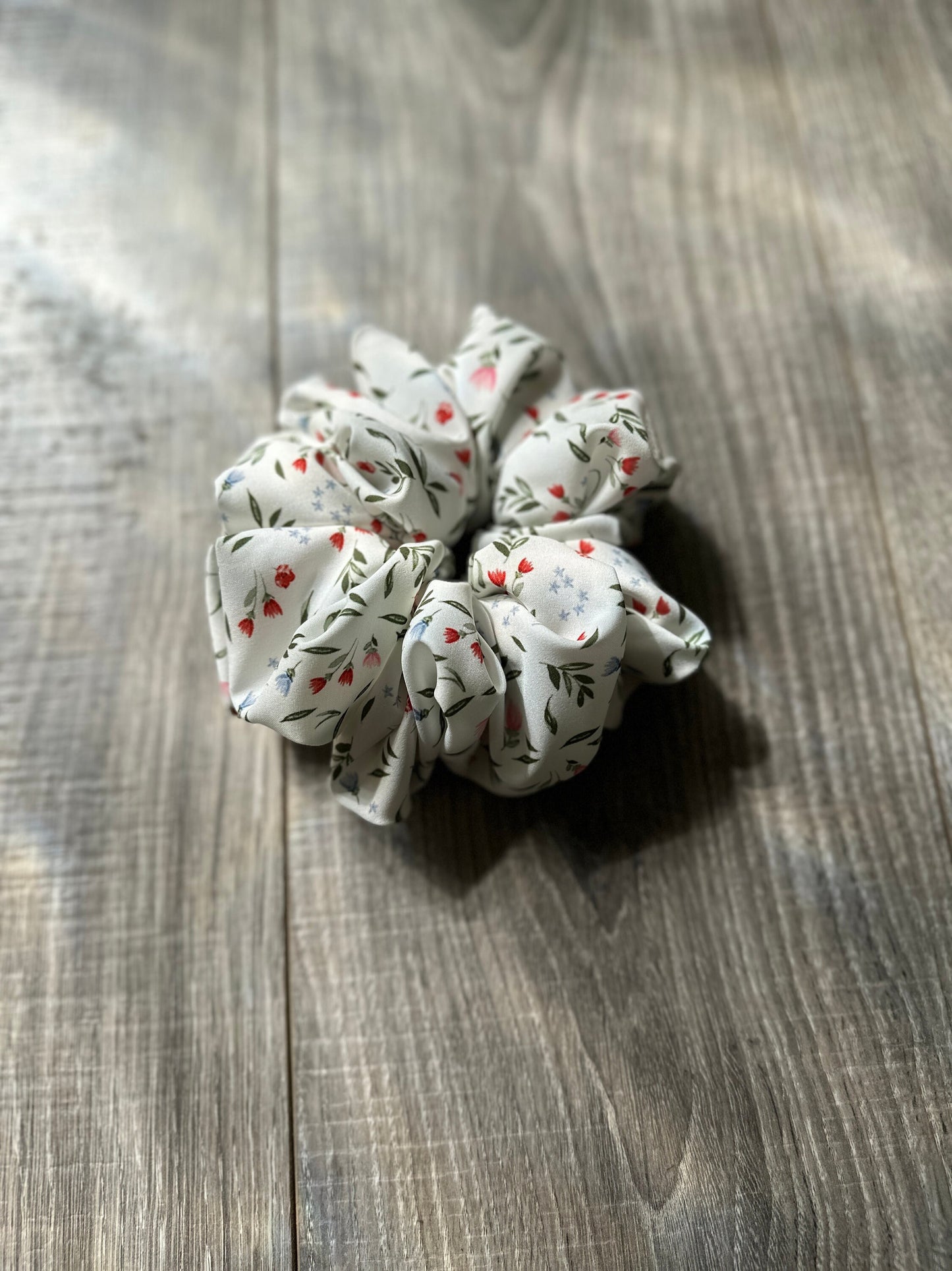 Red White and Blue Floral Oversized Jumbo XL Satin Scrunchie | Bridal Gift | Bridesmaid Gift | Gifts for Her