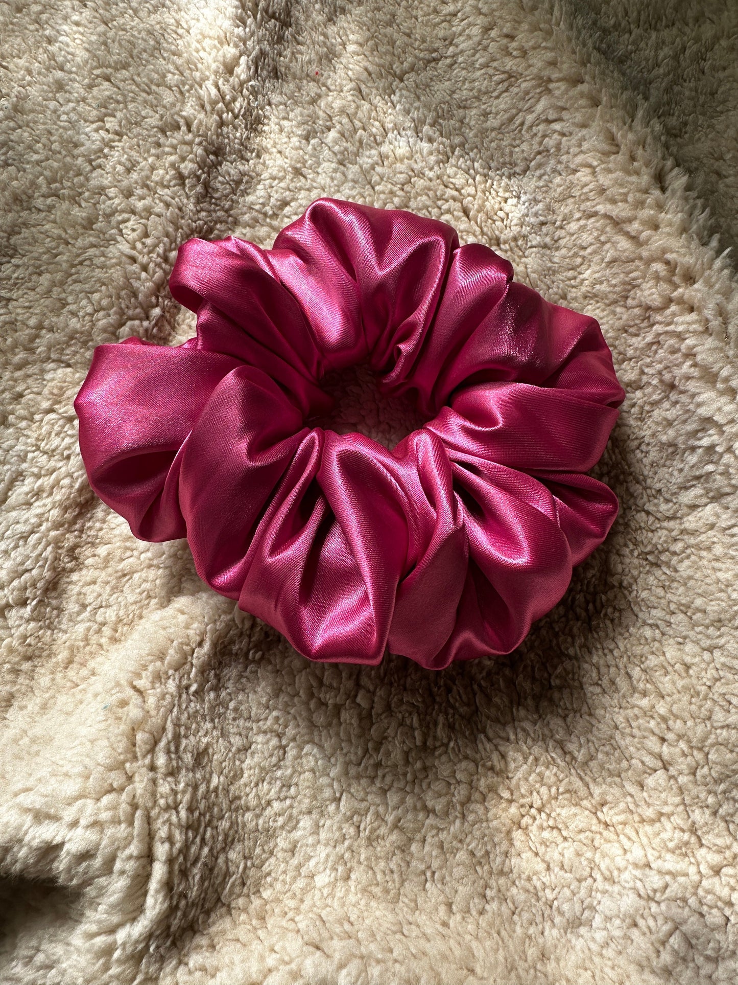 Hot Pink Soft Satin XL Jumbo Oversized Scrunchie | Bridal Gift | Bridesmaid Gift | Gifts for Her