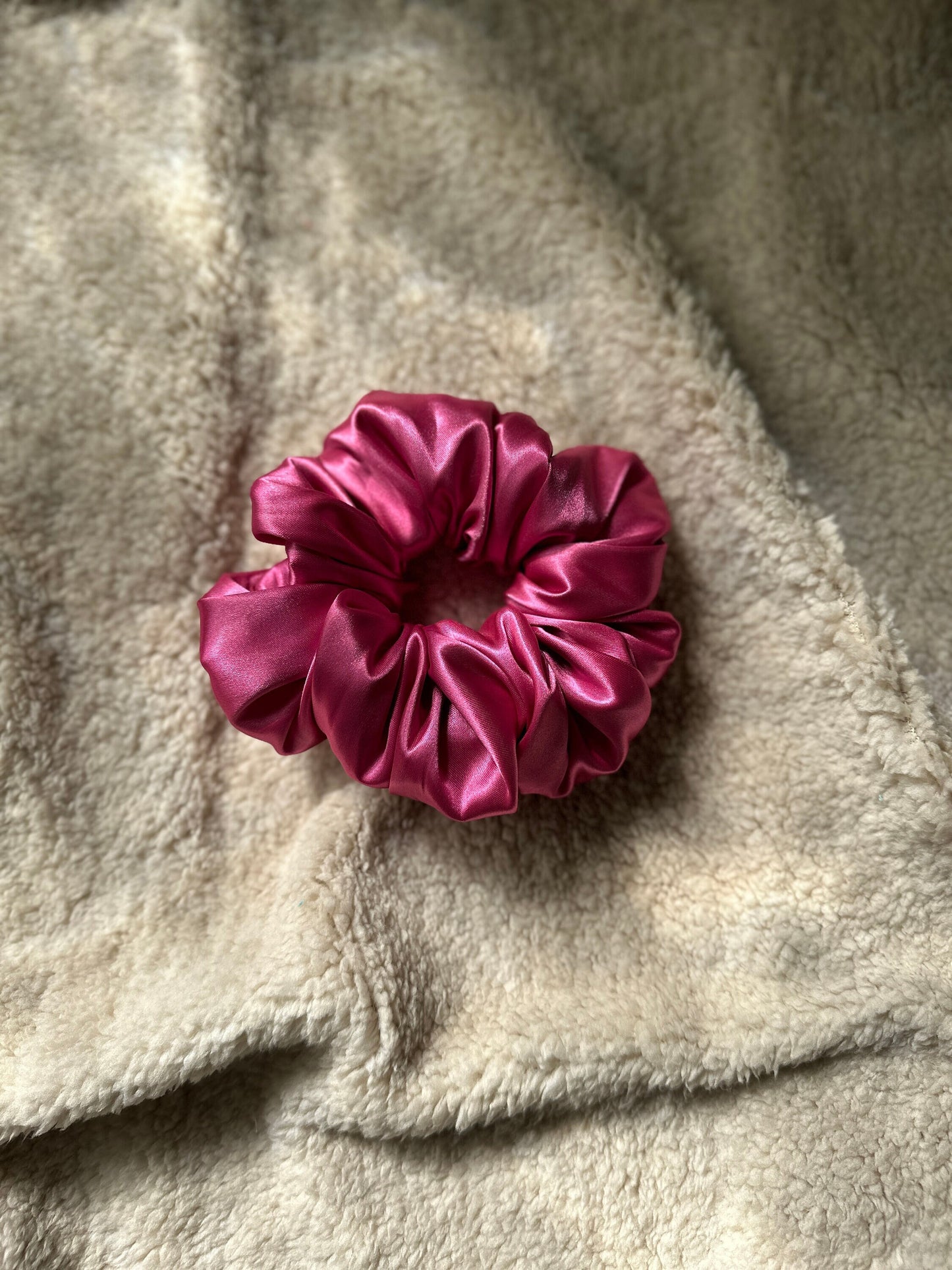 Hot Pink Soft Satin XL Jumbo Oversized Scrunchie | Bridal Gift | Bridesmaid Gift | Gifts for Her