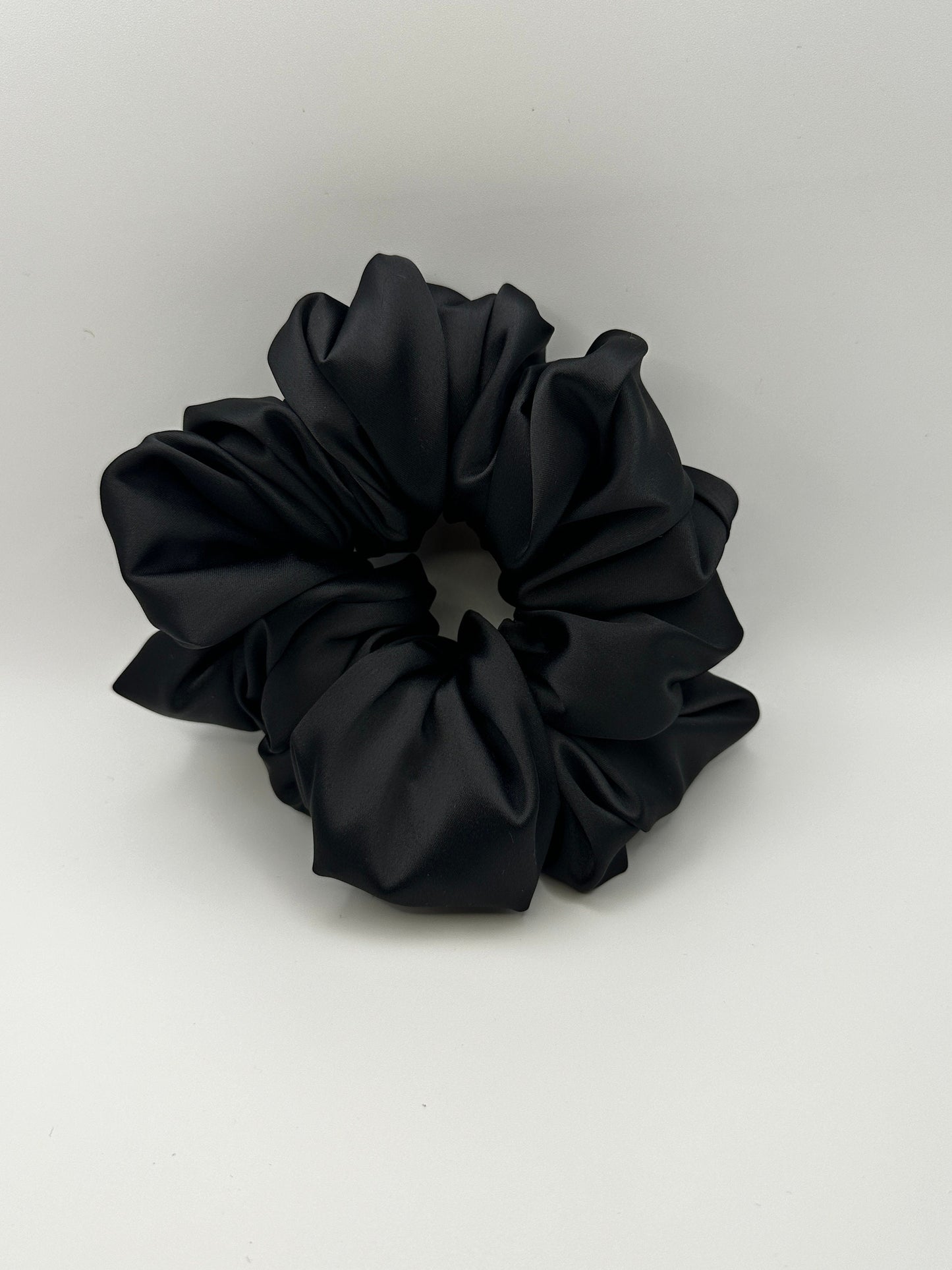 Matte Black Oversized Jumbo XL Satin Scrunchie | Bridal Gifts | Bridesmaid Gift | Gifts for Her