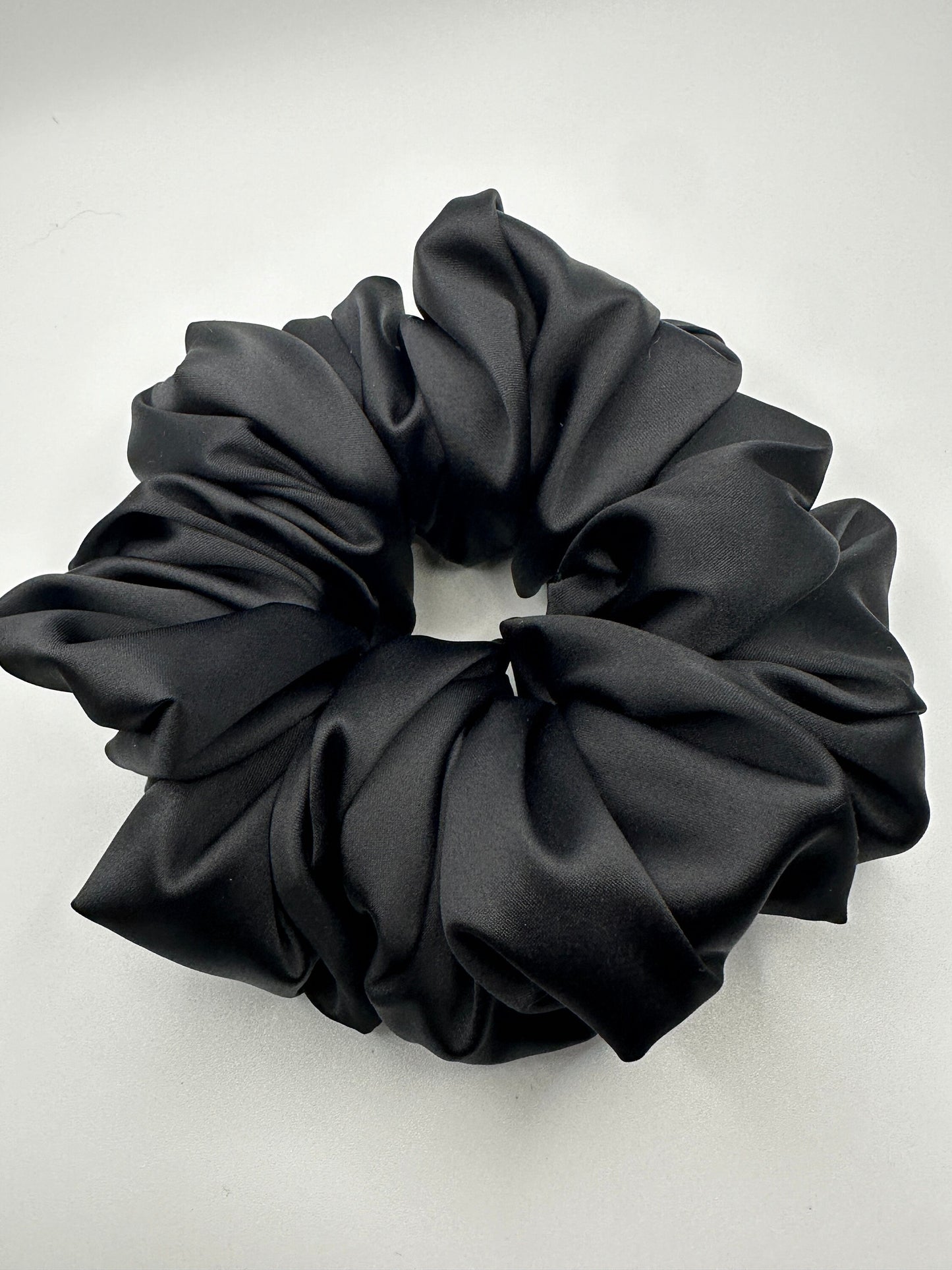 Matte Black Oversized Jumbo XL Satin Scrunchie | Bridal Gifts | Bridesmaid Gift | Gifts for Her