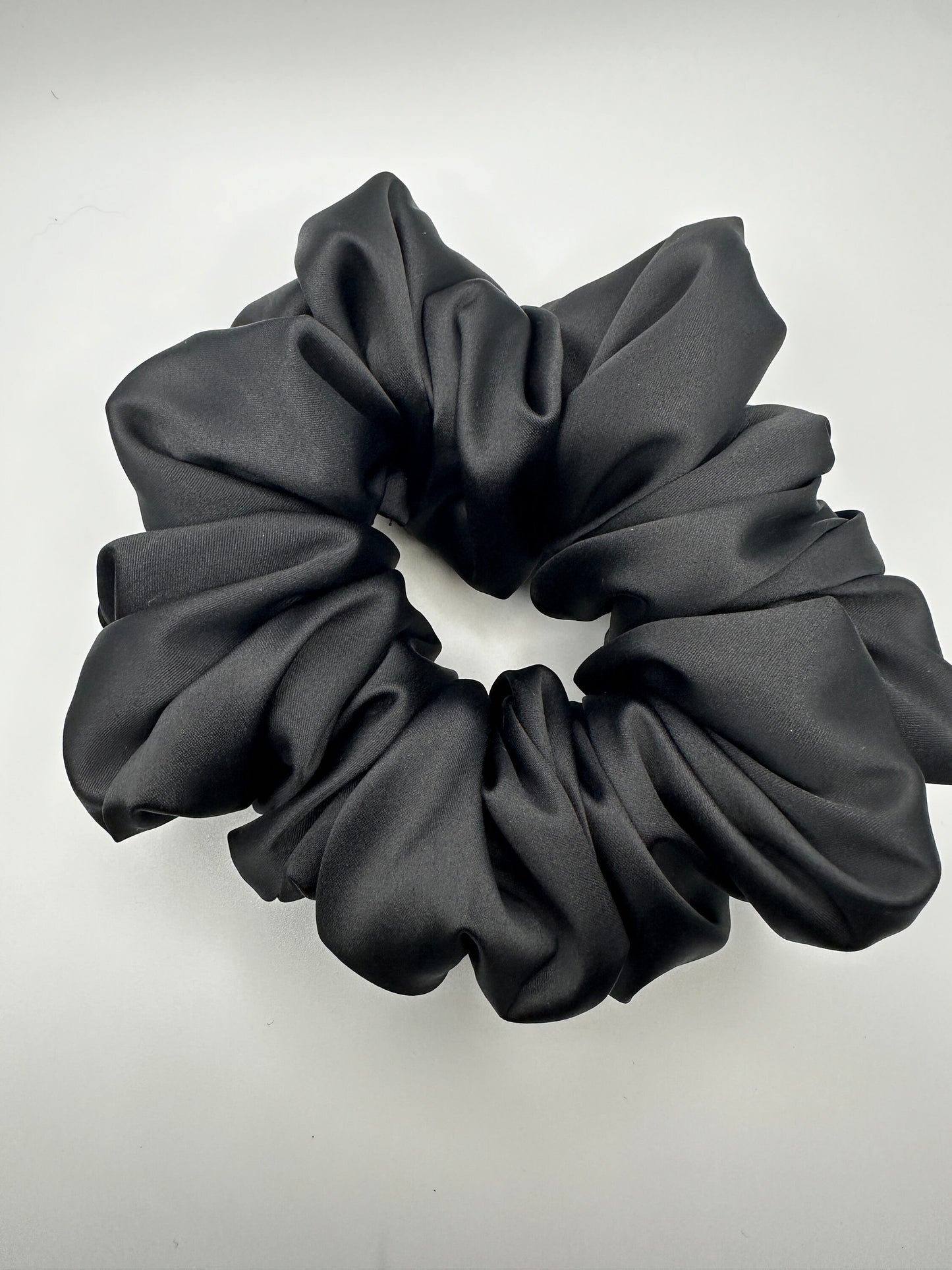 Matte Black Oversized Jumbo XL Satin Scrunchie | Bridal Gifts | Bridesmaid Gift | Gifts for Her