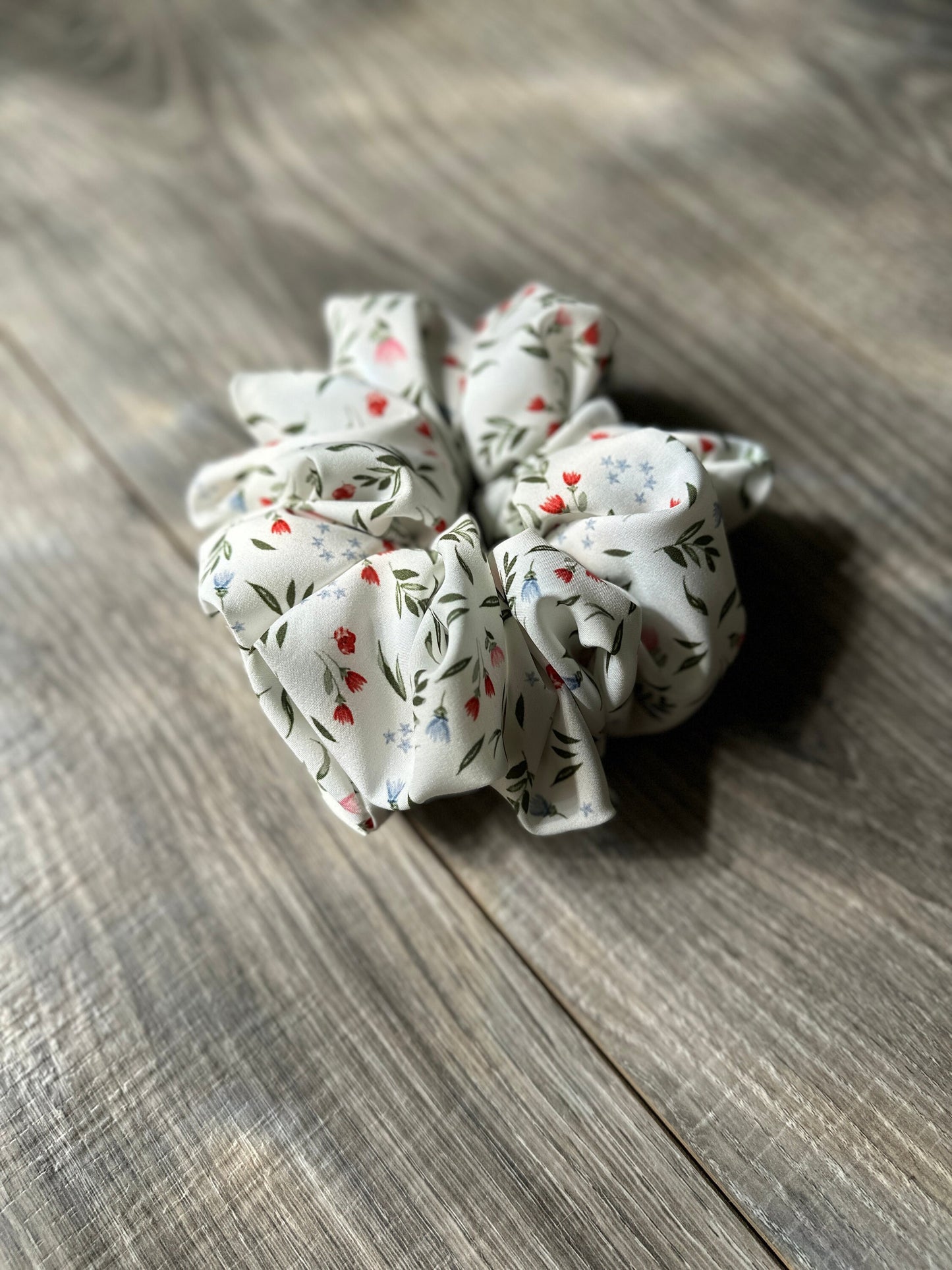Red White and Blue Floral Oversized Jumbo XL Satin Scrunchie | Bridal Gift | Bridesmaid Gift | Gifts for Her