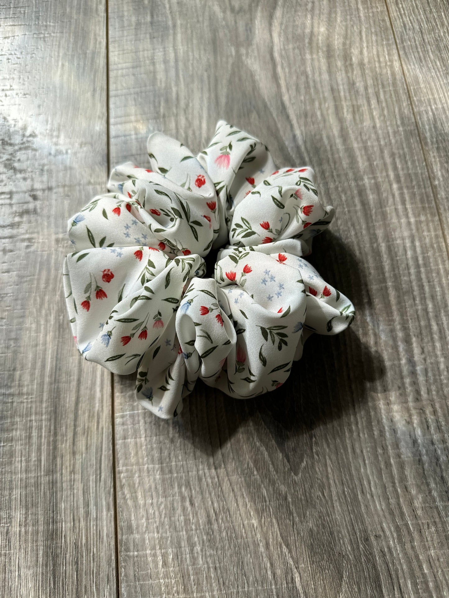 Red White and Blue Floral Oversized Jumbo XL Satin Scrunchie | Bridal Gift | Bridesmaid Gift | Gifts for Her