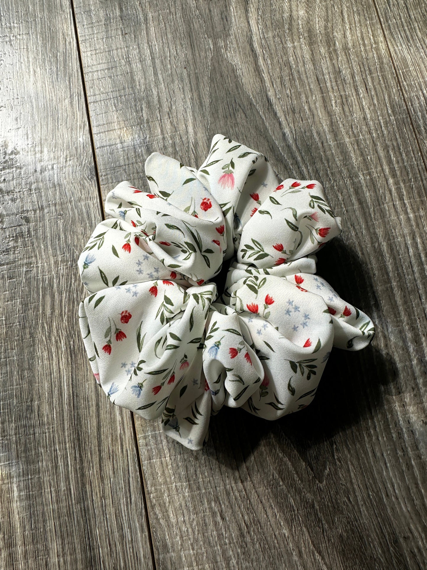 Red White and Blue Floral Oversized Jumbo XL Satin Scrunchie | Bridal Gift | Bridesmaid Gift | Gifts for Her