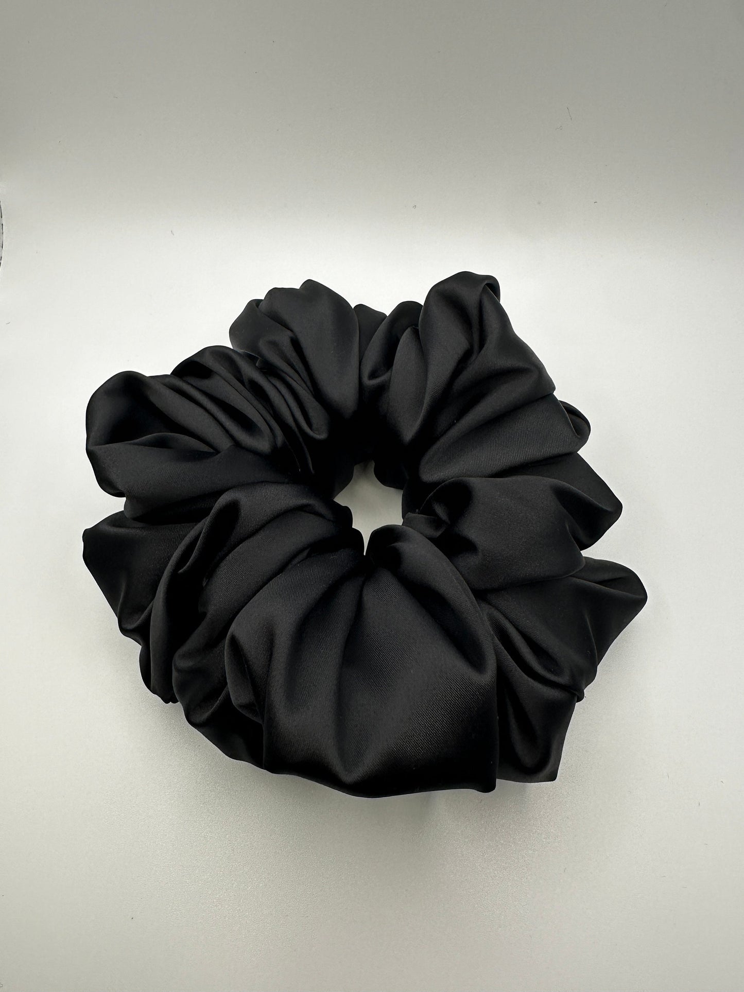 Matte Black Oversized Jumbo XL Satin Scrunchie | Bridal Gifts | Bridesmaid Gift | Gifts for Her