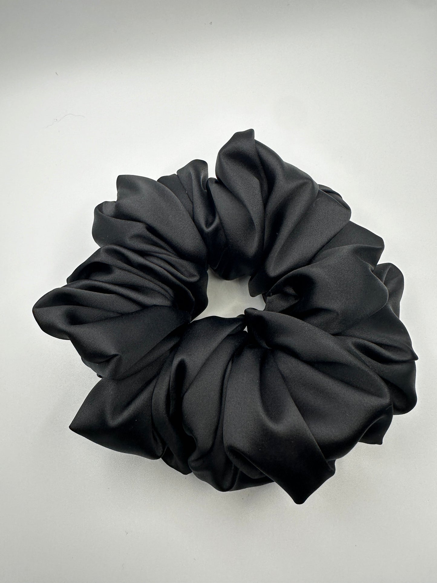 Matte Black Oversized Jumbo XL Satin Scrunchie | Bridal Gifts | Bridesmaid Gift | Gifts for Her