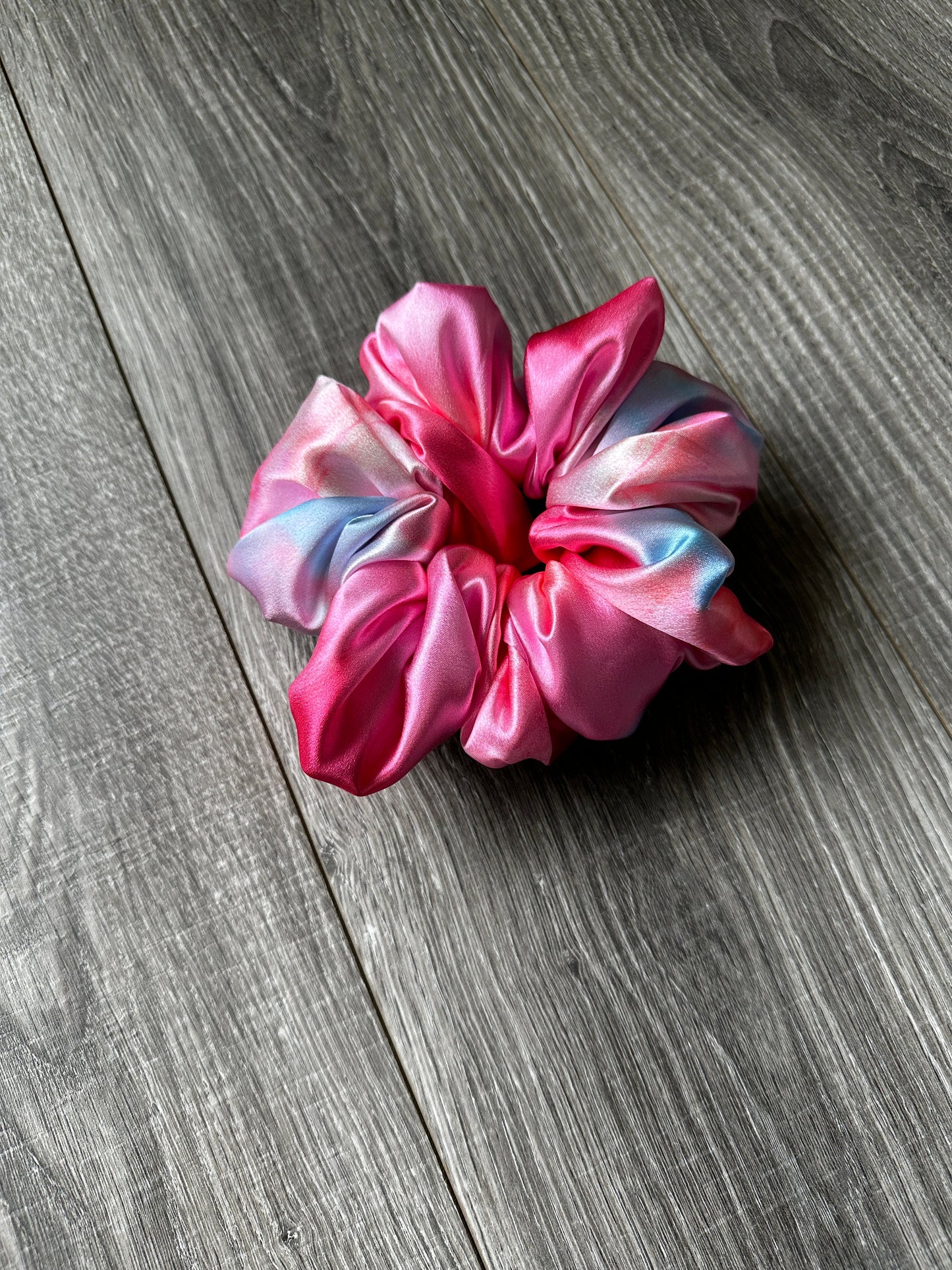 Pink and Blue Cotton Candy Oversized Jumbo XL Satin Scrunchie | Bridal Gift | Bridesmaid Gift | Gifts for Her