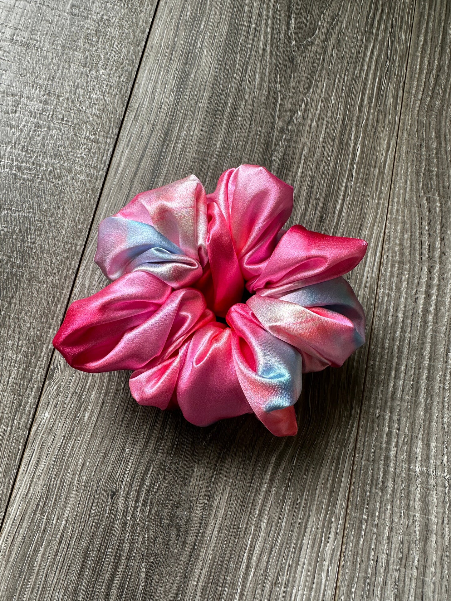 Pink and Blue Cotton Candy Oversized Jumbo XL Satin Scrunchie | Bridal Gift | Bridesmaid Gift | Gifts for Her