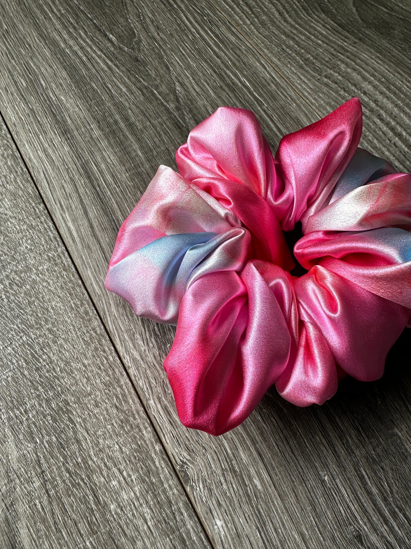 Pink and Blue Cotton Candy Oversized Jumbo XL Satin Scrunchie | Bridal Gift | Bridesmaid Gift | Gifts for Her