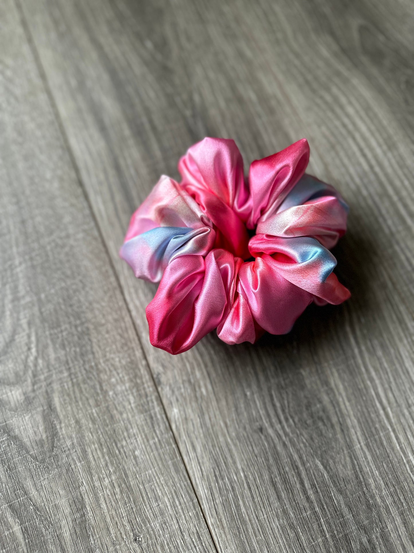 Pink and Blue Cotton Candy Oversized Jumbo XL Satin Scrunchie | Bridal Gift | Bridesmaid Gift | Gifts for Her