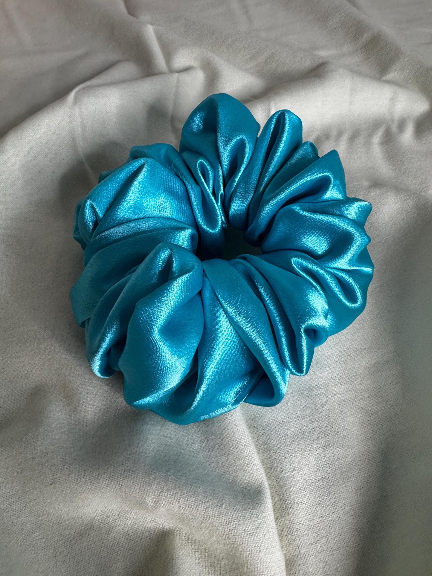 Bright Blue Oversized Jumbo XL Satin Scrunchie | Bridal Gift | Bridesmaid Gift | Gifts for Her