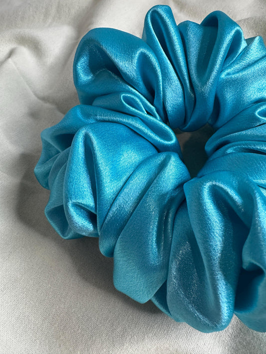 Bright Blue Oversized Jumbo XL Satin Scrunchie | Bridal Gift | Bridesmaid Gift | Gifts for Her
