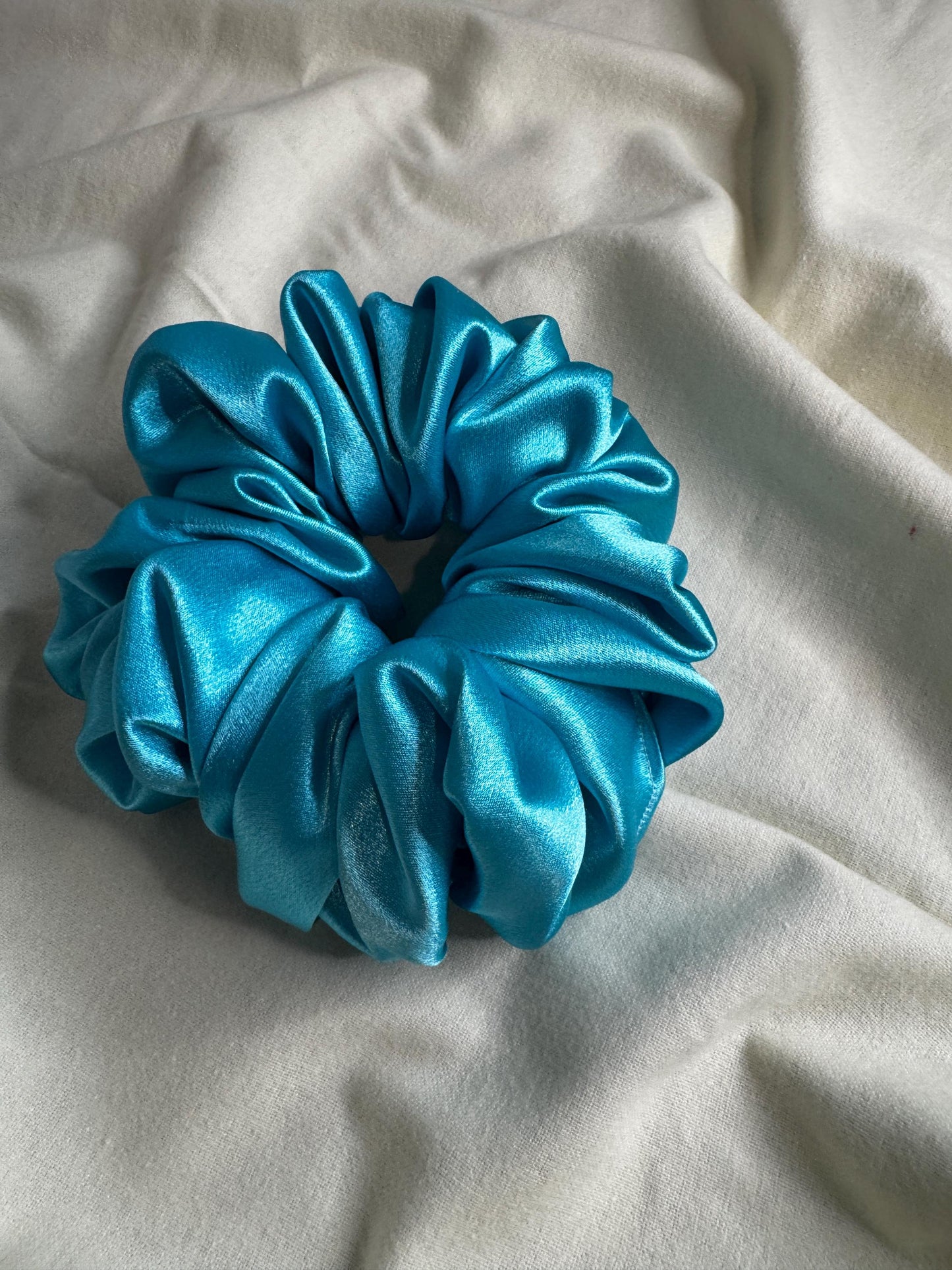 Bright Blue Oversized Jumbo XL Satin Scrunchie | Bridal Gift | Bridesmaid Gift | Gifts for Her