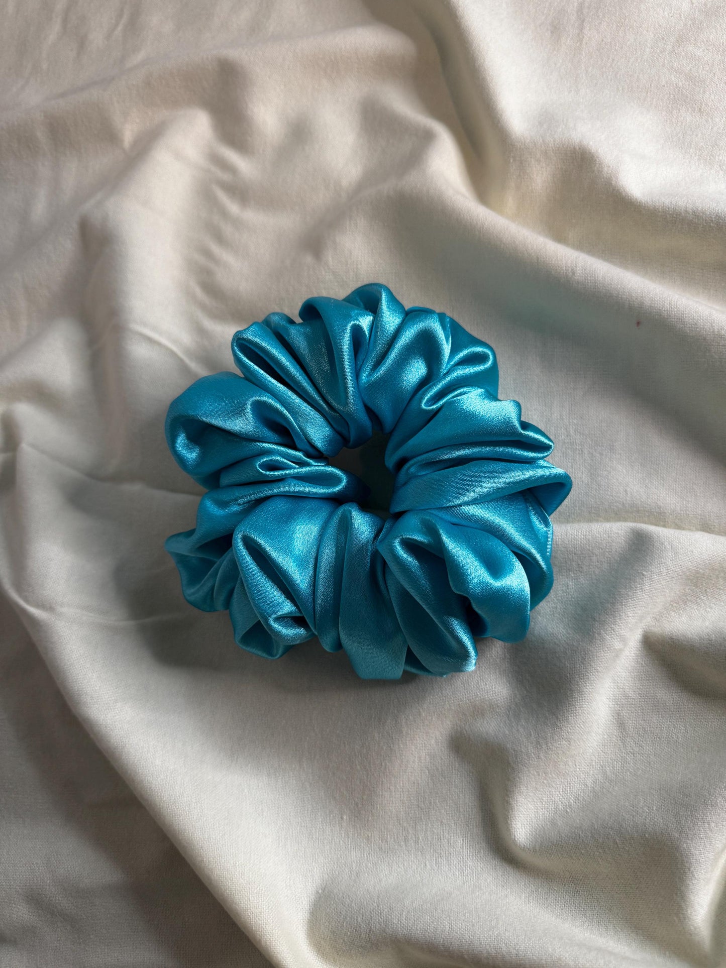 Bright Blue Oversized Jumbo XL Satin Scrunchie | Bridal Gift | Bridesmaid Gift | Gifts for Her