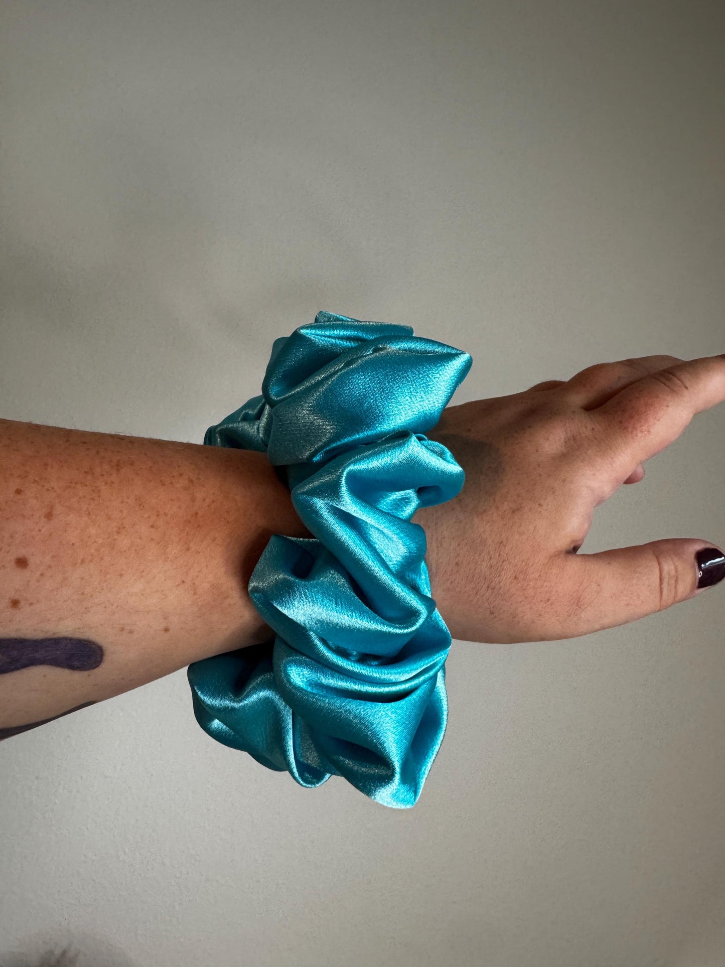 Bright Blue Oversized Jumbo XL Satin Scrunchie | Bridal Gift | Bridesmaid Gift | Gifts for Her