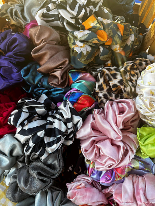 Mystery Bag of 5 Oversized Jumbo XL Scrunchies | Grab Bag | Bridal Gift | Bridesmaid Gift | Gifts for Her
