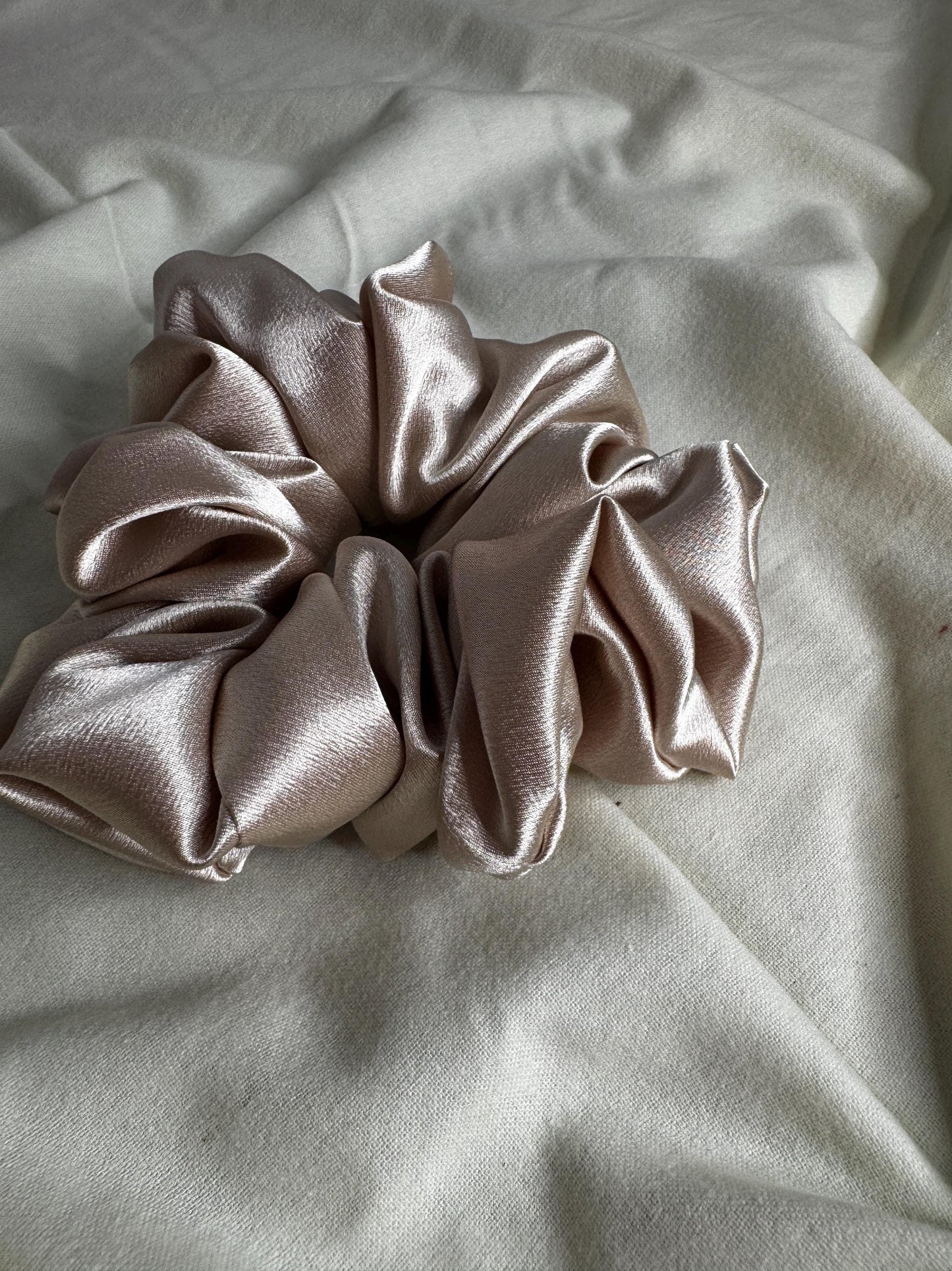 Champagne Neutral Oversized Jumbo XL Satin Scrunchie | Bridal Gift | Bridesmaid Gift | Gifts for Her