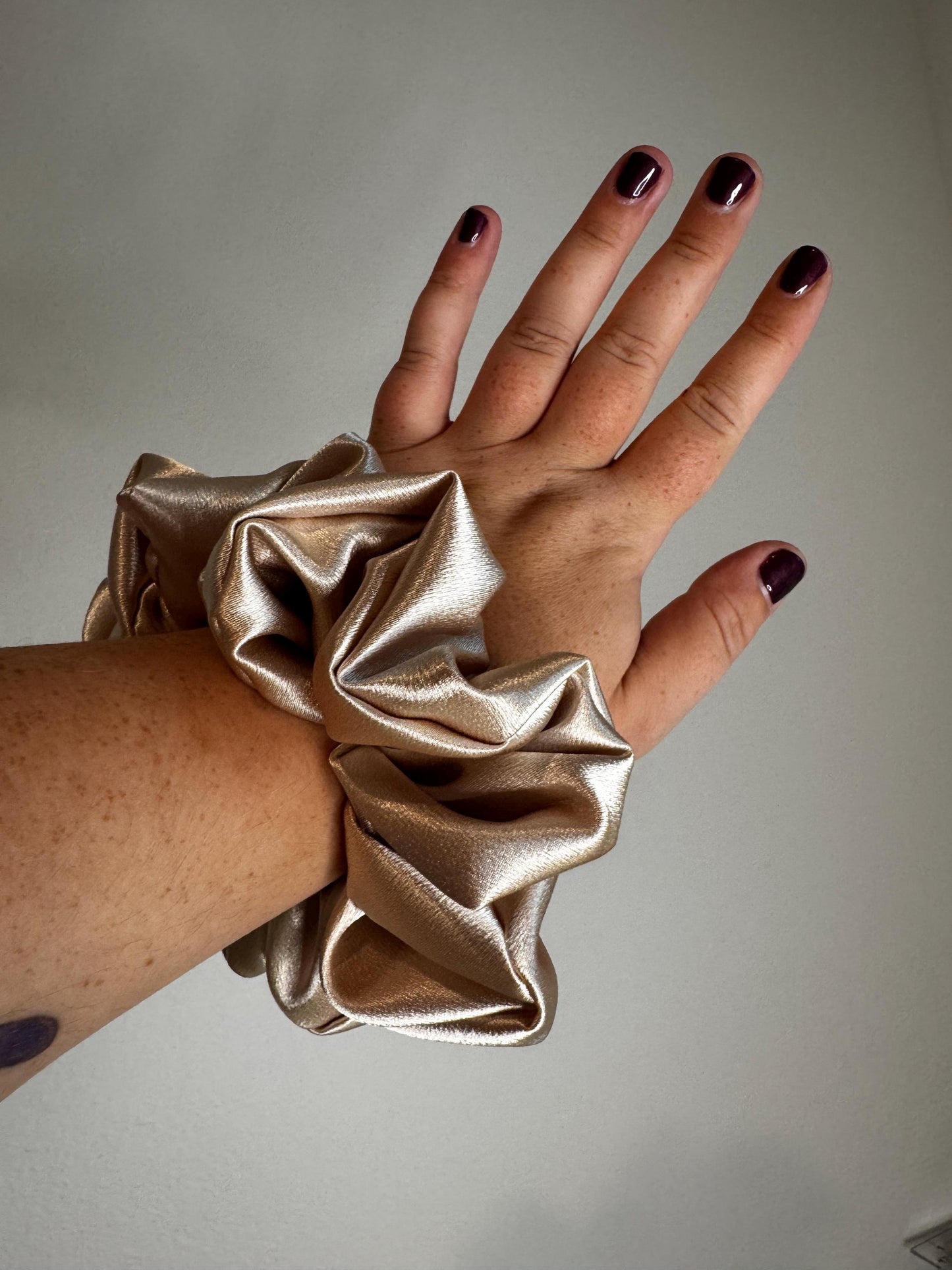 Champagne Neutral Oversized Jumbo XL Satin Scrunchie | Bridal Gift | Bridesmaid Gift | Gifts for Her