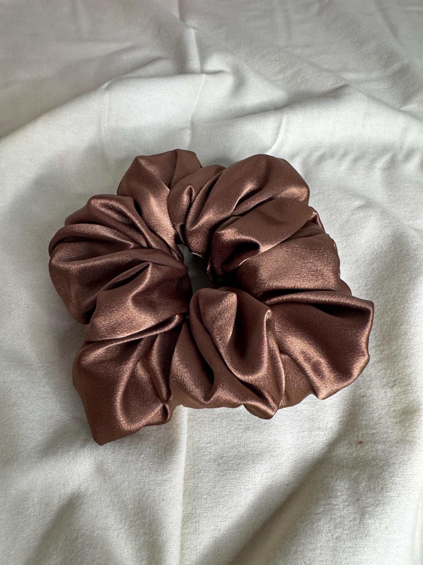 Chocolate Brown Mocha Mousse Neutral Oversized Jumbo XL Satin Scrunchie | Bridal Gift | Bridesmaid Gift | Gifts for Her