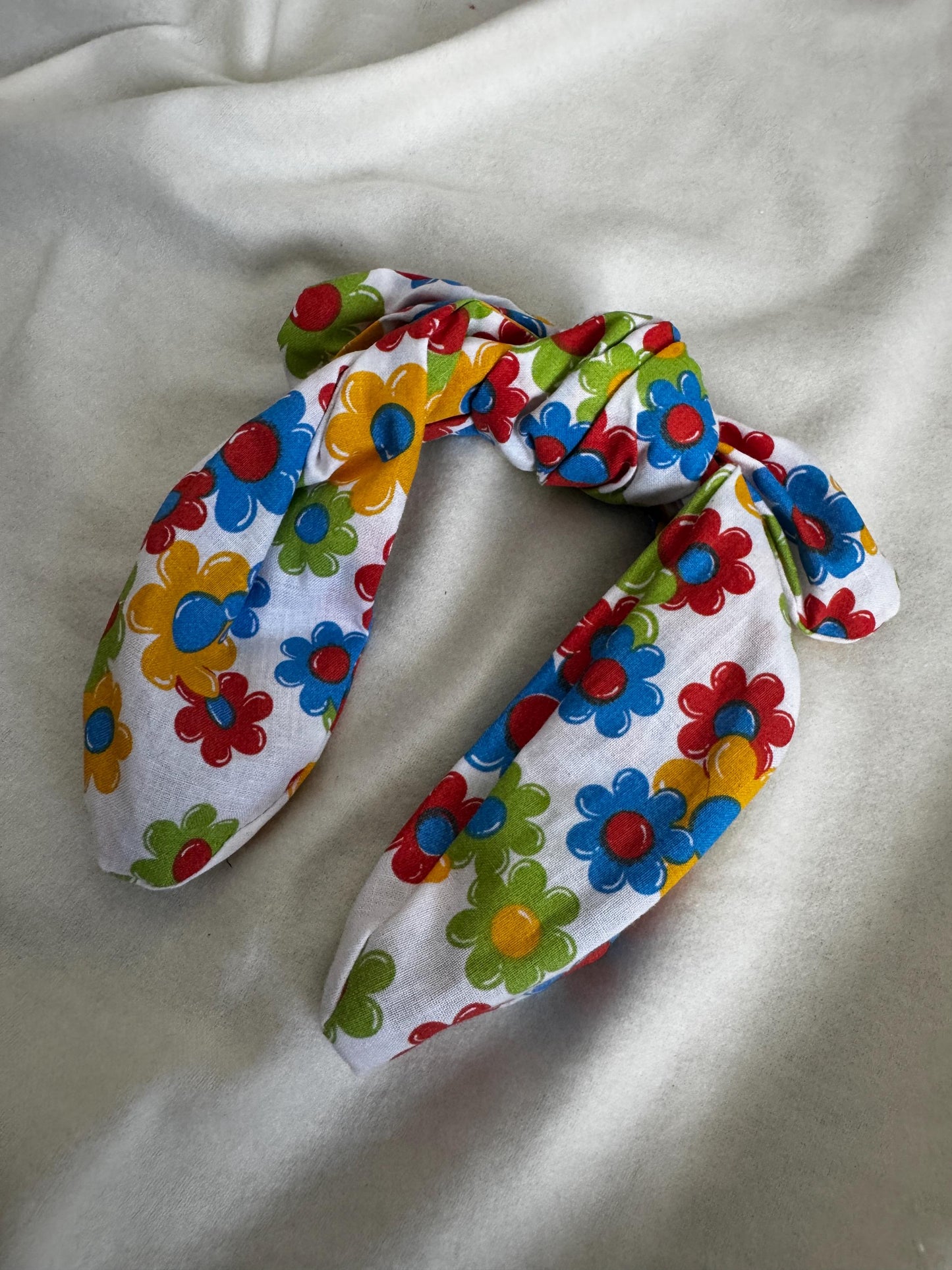 Red Yellow Blue Primary Color Retro Flower Headband | Hard Headband | Bow Headband| Headband for Women and Girls