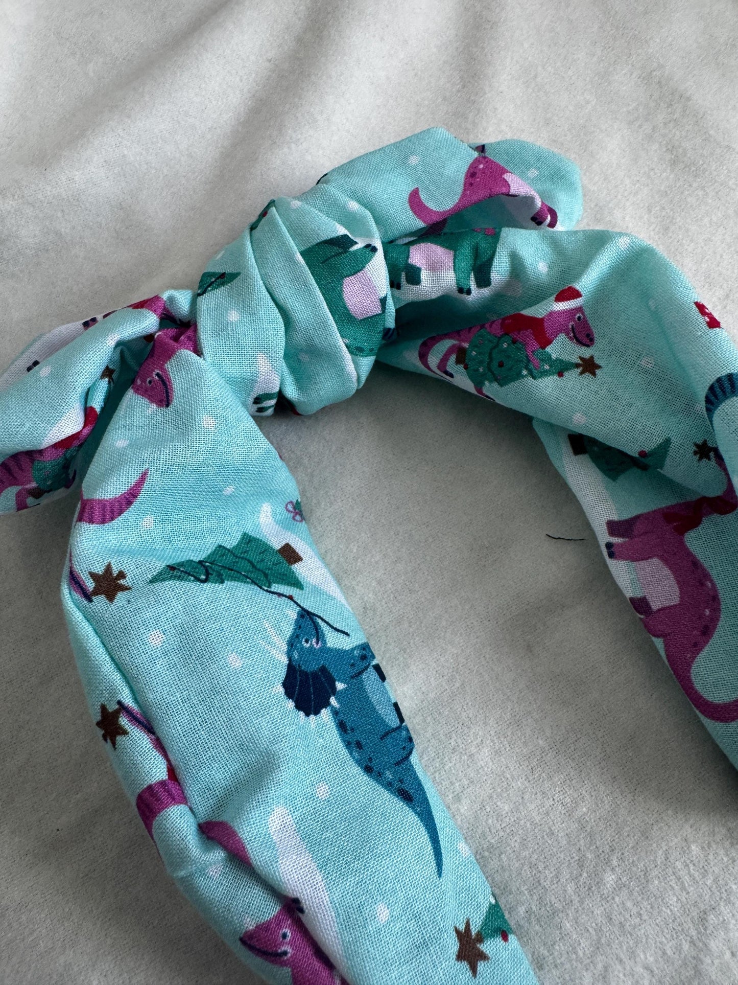 Blue Dinosaur Holiday Headband | Hard Headband | Bow Headband| Headband for Women and Girls