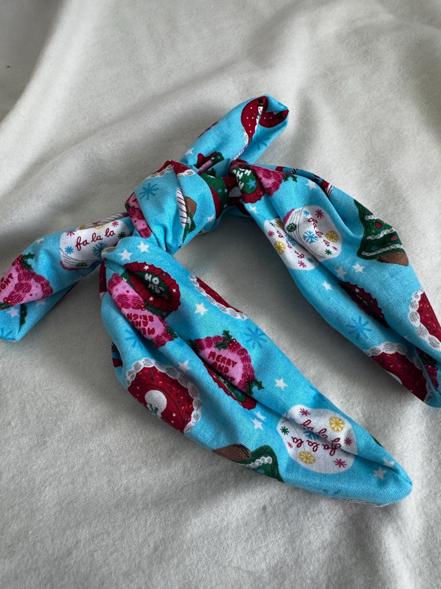Blue Christmas Cake Holiday Headband | Hard Headband | Bow Headband| Headband for Women and Girls