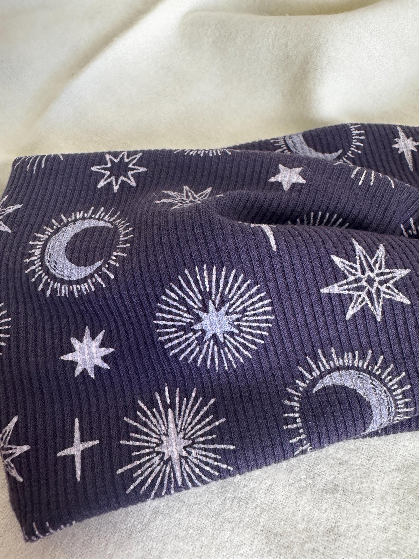 Purple Celestial Moon Star Print Headband | Hard Headband | Hair Wrap | Headband for Women and Girls