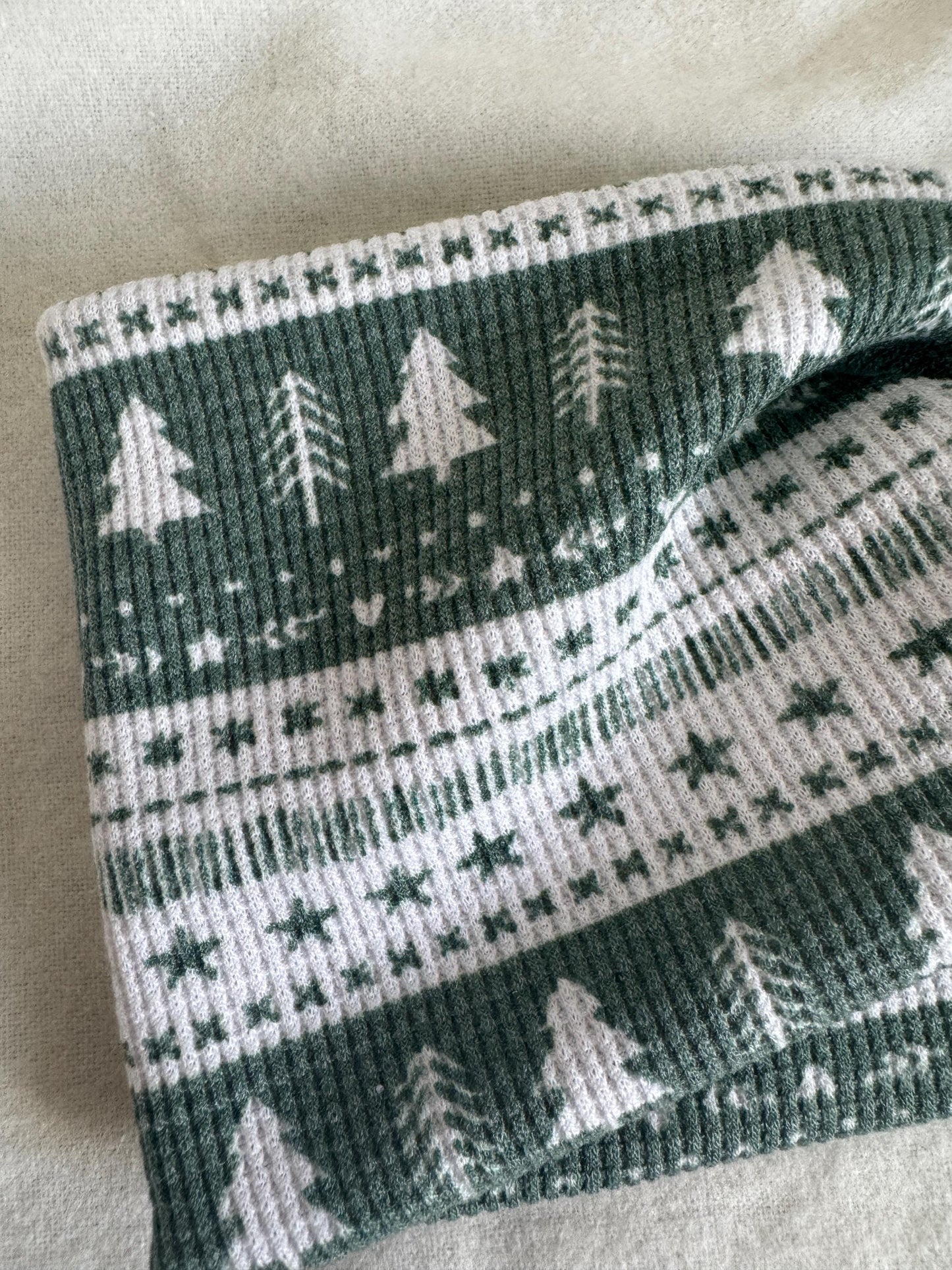 Holiday Christmas Tree Print Twist Headband |Green and White Botanical Headband | Hard Headband | Hair Wrap | Headband for Women and Girls