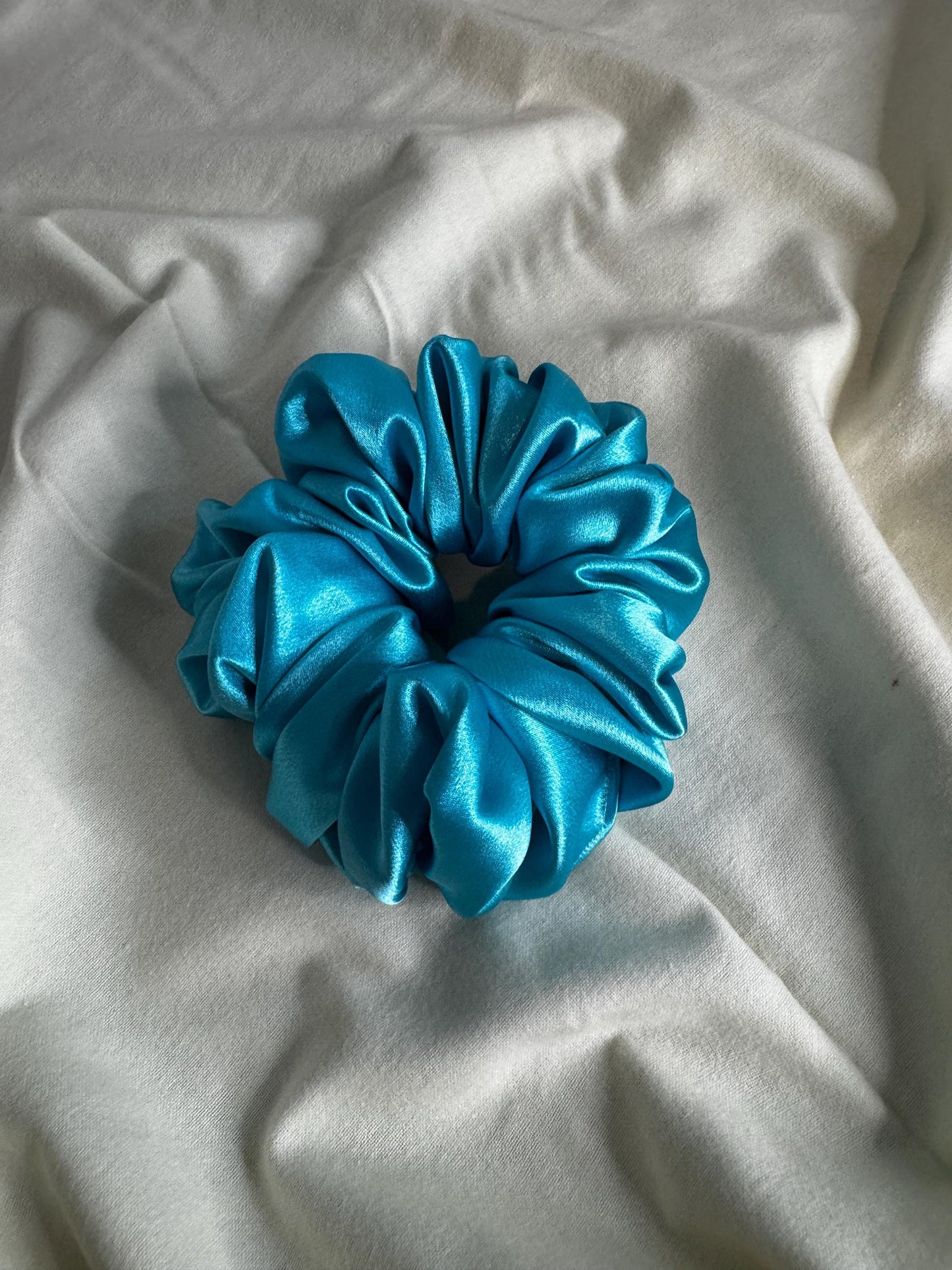 Bright Blue Oversized Jumbo XL Satin Scrunchie | Bridal Gift | Bridesmaid Gift | Gifts for Her