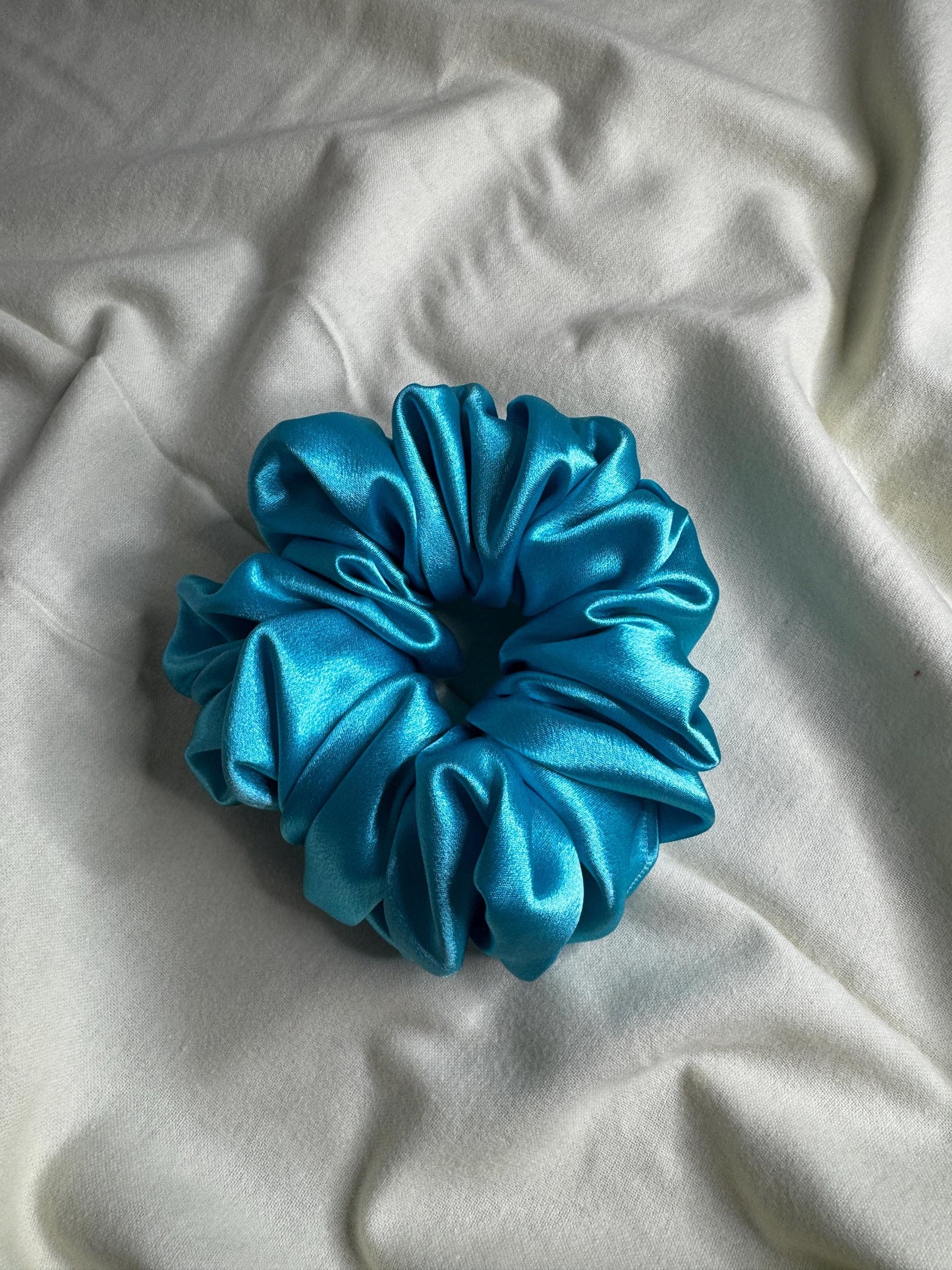 Bright Blue Oversized Jumbo XL Satin Scrunchie | Bridal Gift | Bridesmaid Gift | Gifts for Her
