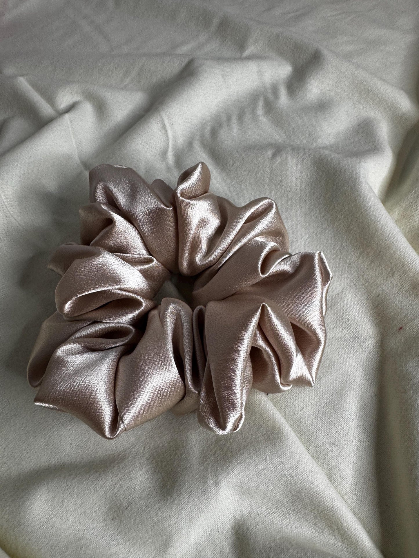 Champagne Neutral Oversized Jumbo XL Satin Scrunchie | Bridal Gift | Bridesmaid Gift | Gifts for Her