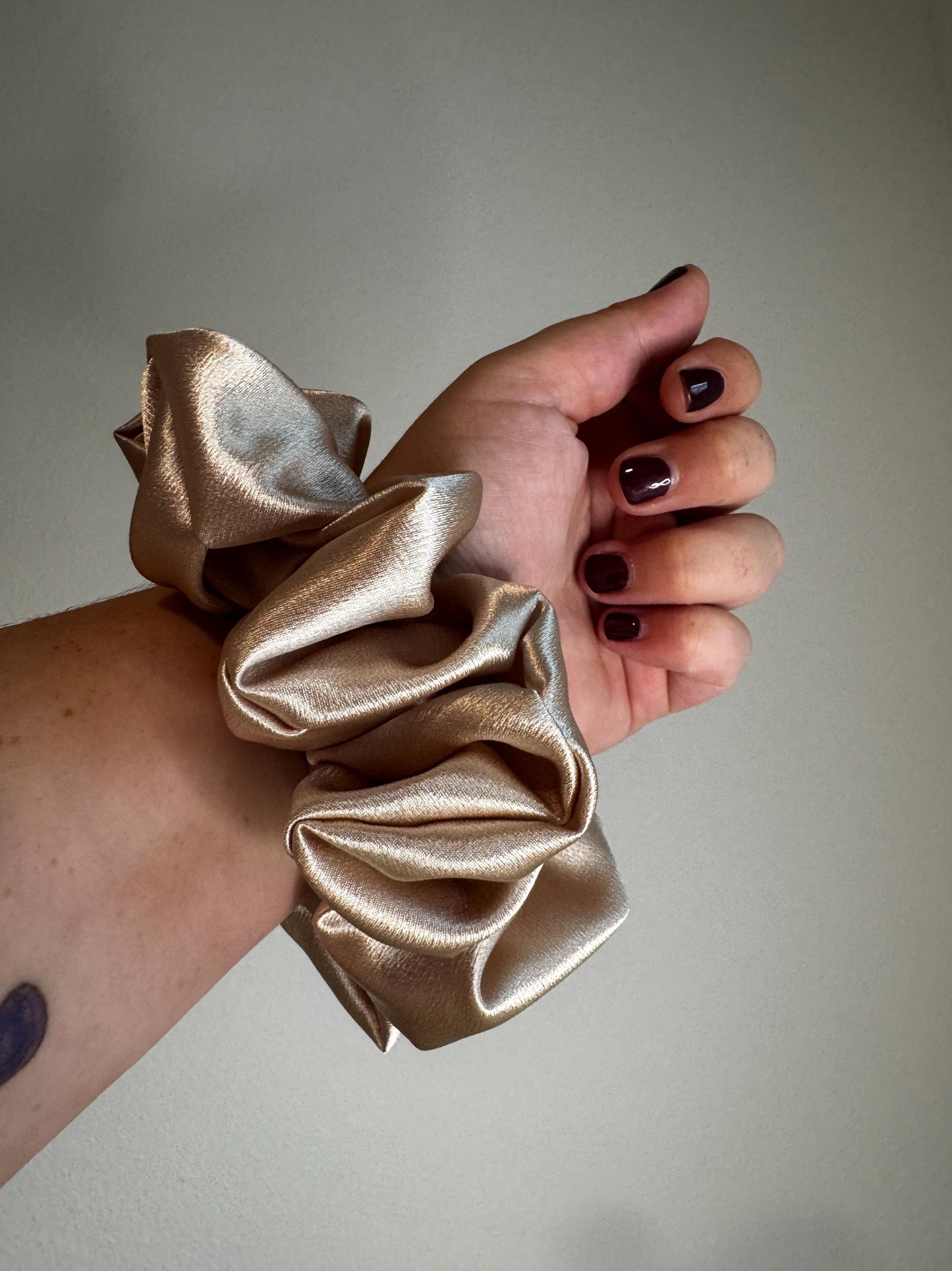 Champagne Neutral Oversized Jumbo XL Satin Scrunchie | Bridal Gift | Bridesmaid Gift | Gifts for Her
