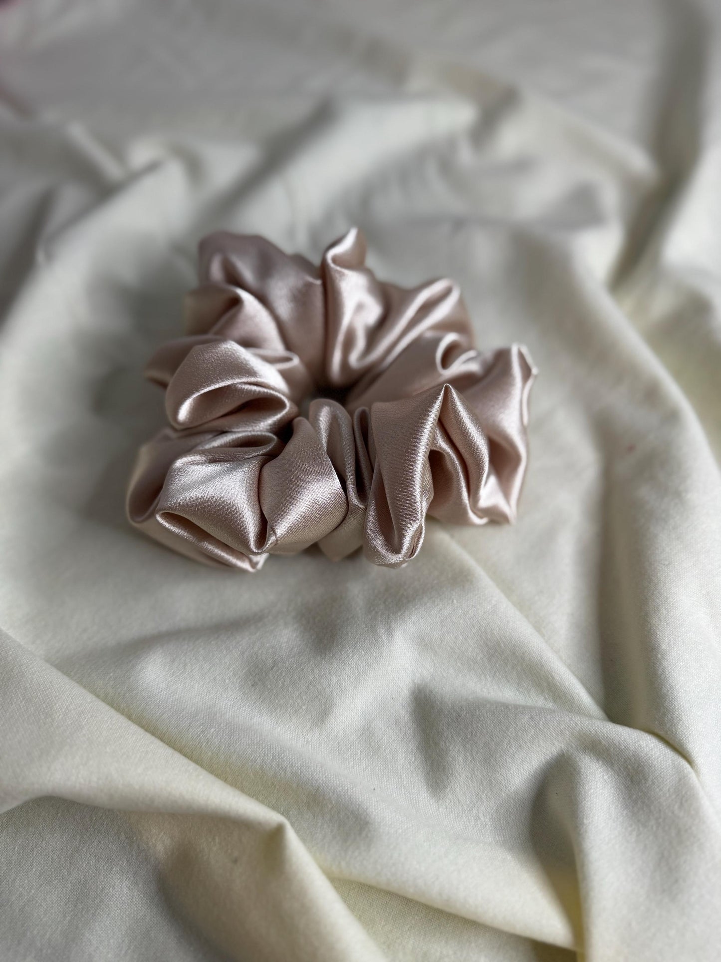 Champagne Neutral Oversized Jumbo XL Satin Scrunchie | Bridal Gift | Bridesmaid Gift | Gifts for Her