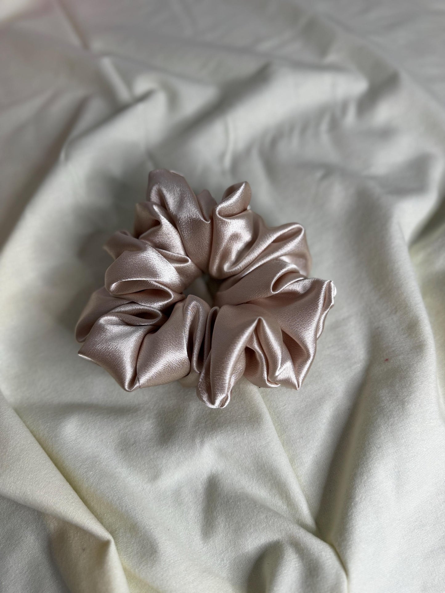 Champagne Neutral Oversized Jumbo XL Satin Scrunchie | Bridal Gift | Bridesmaid Gift | Gifts for Her