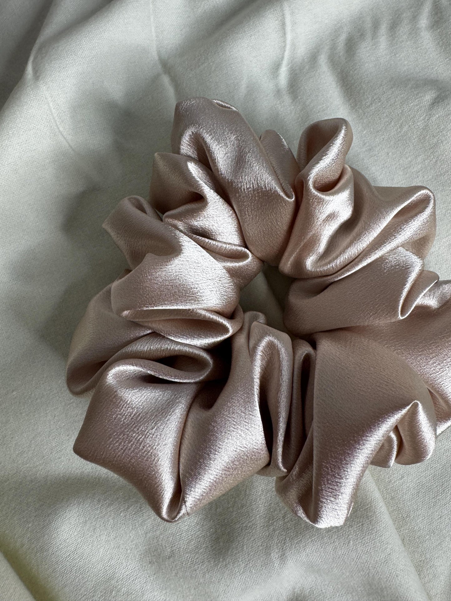 Champagne Neutral Oversized Jumbo XL Satin Scrunchie | Bridal Gift | Bridesmaid Gift | Gifts for Her