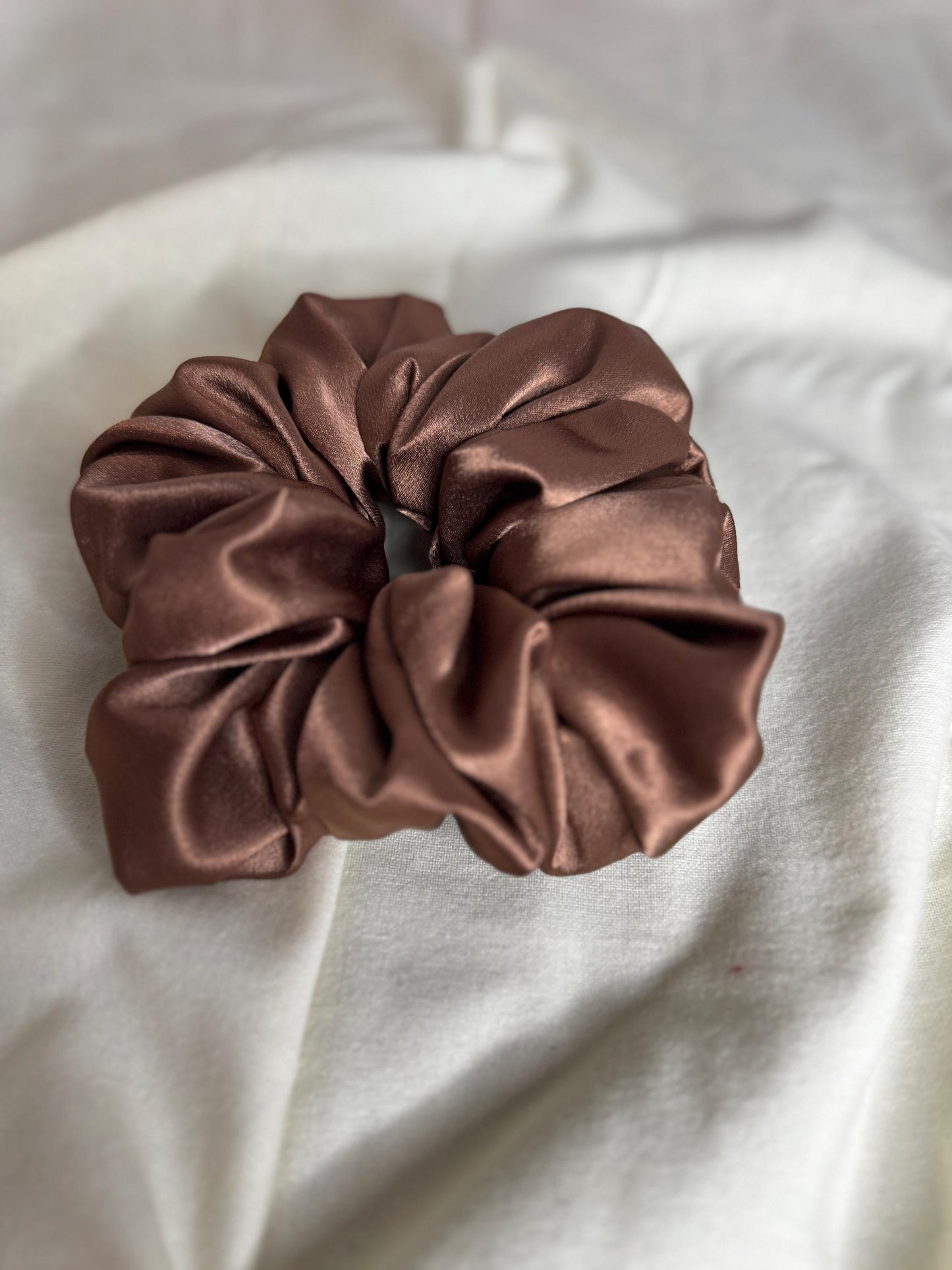 Chocolate Brown Mocha Mousse Neutral Oversized Jumbo XL Satin Scrunchie | Bridal Gift | Bridesmaid Gift | Gifts for Her