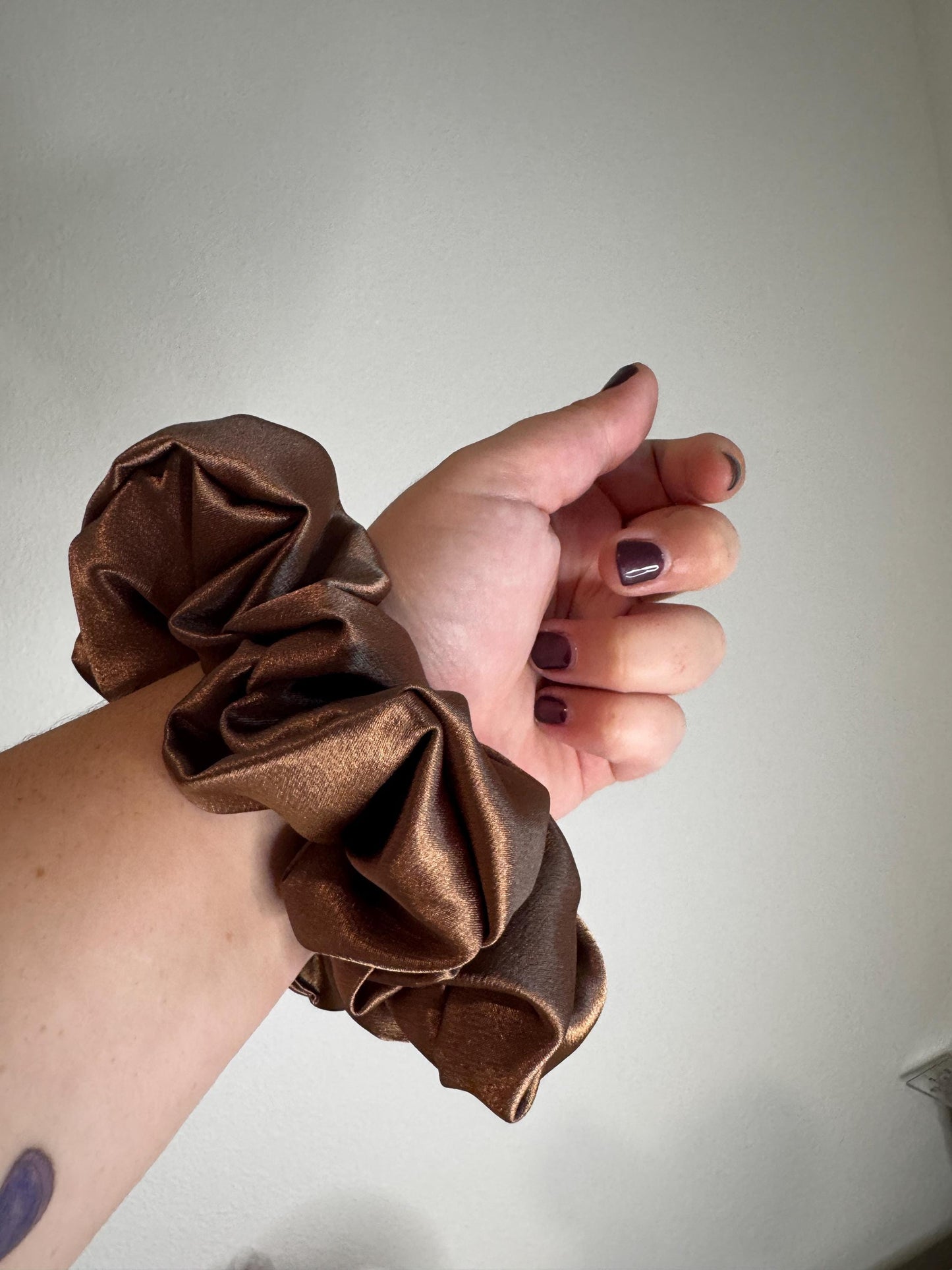 Chocolate Brown Mocha Mousse Neutral Oversized Jumbo XL Satin Scrunchie | Bridal Gift | Bridesmaid Gift | Gifts for Her