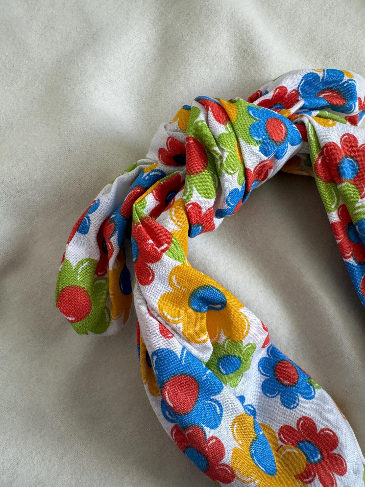 Red Yellow Blue Primary Color Retro Flower Headband | Hard Headband | Bow Headband| Headband for Women and Girls