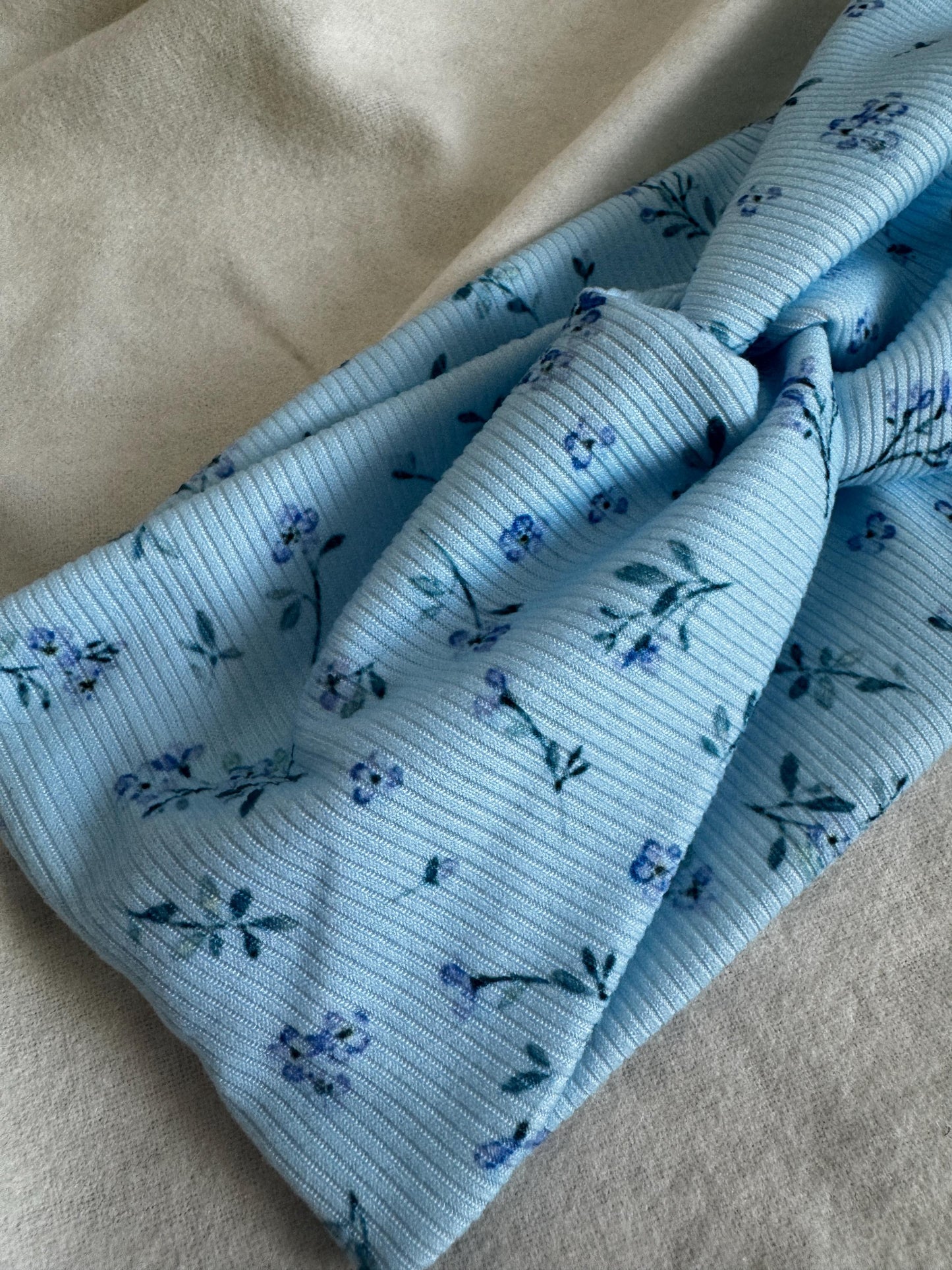 Blue Floral Botanical Plant Print Twist Headband | Soft Headband | Hair Wrap | Headband for Women and Girls