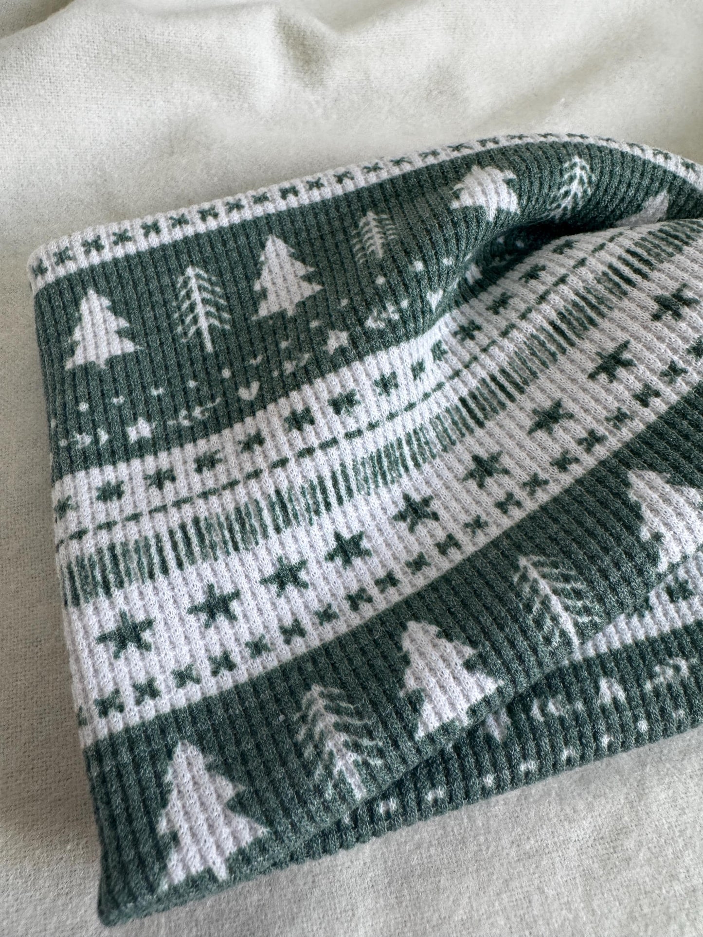 Holiday Christmas Tree Print Twist Headband |Green and White Botanical Headband | Hard Headband | Hair Wrap | Headband for Women and Girls