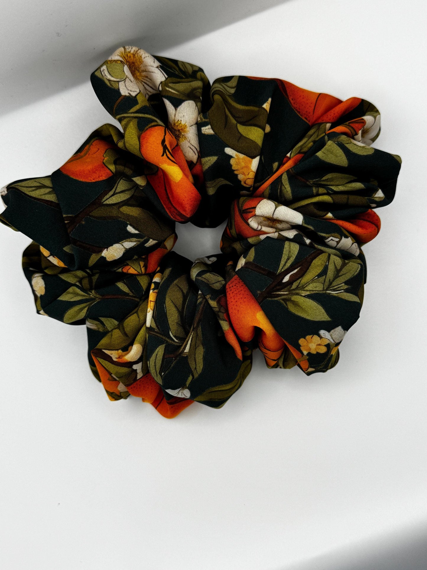 Orange Blossom Green Oversized Jumbo XL Satin Scrunchie | Bridal Gifts | Bridesmaid Gift | Gifts for Her