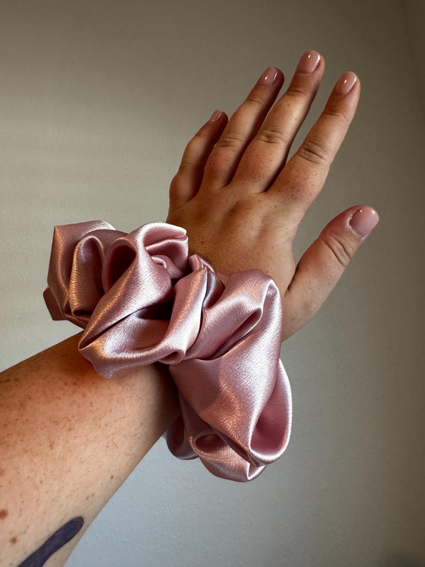 Pastel Pink Oversized Jumbo XL Satin Scrunchie | Bridal Gift | Bridesmaid Gift | Gifts for Her