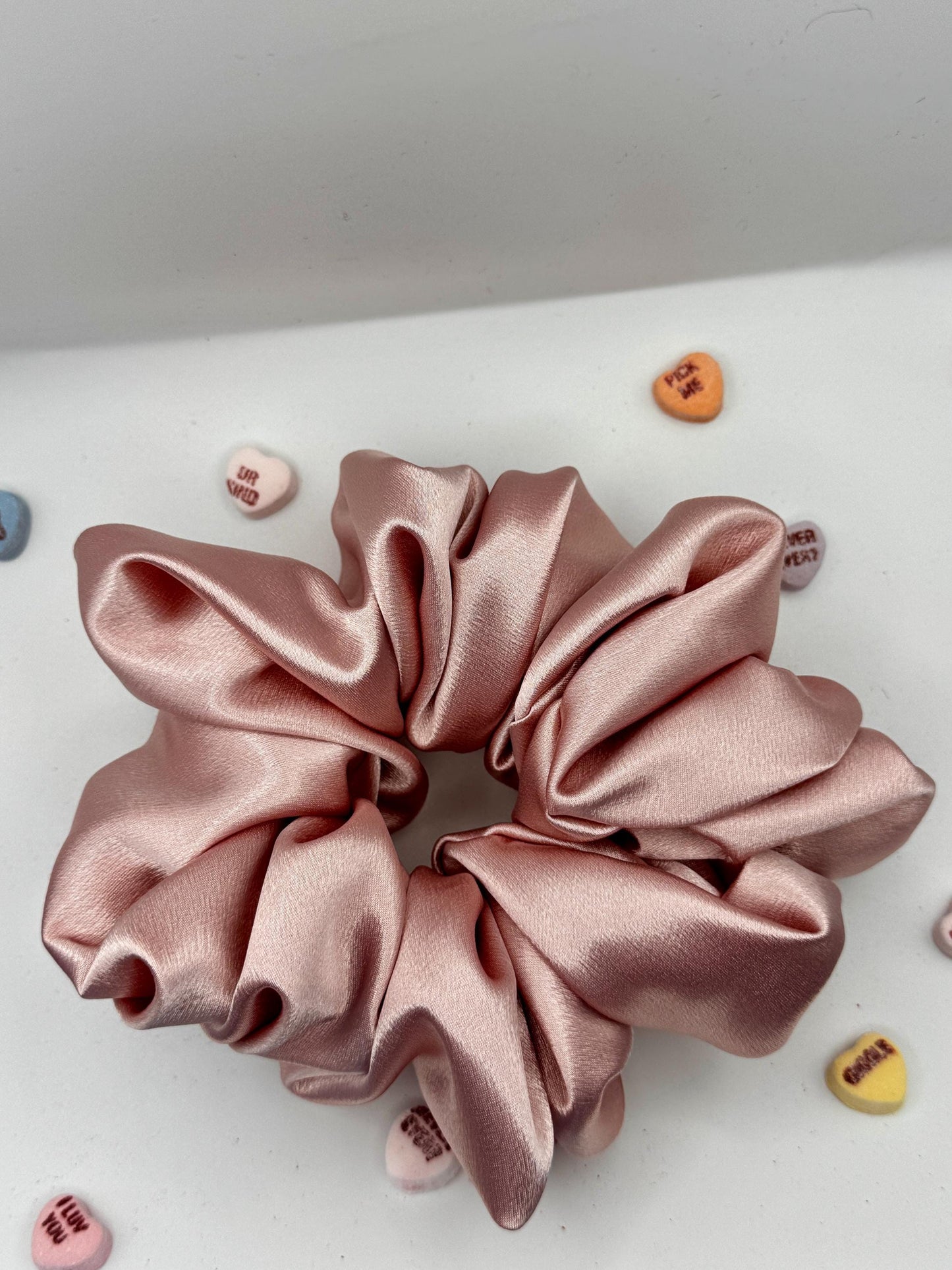 Pastel Pink Oversized Jumbo XL Satin Scrunchie | Bridal Gift | Bridesmaid Gift | Gifts for Her