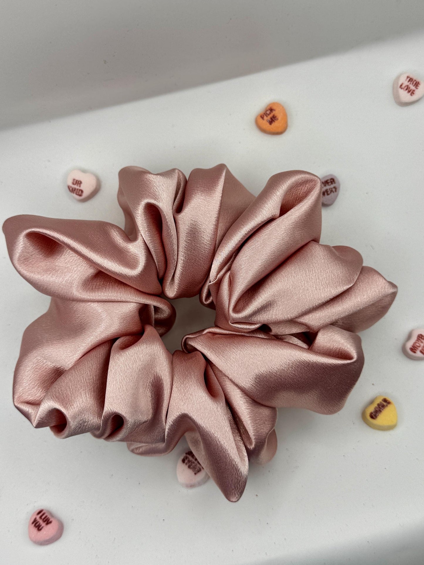 Pastel Pink Oversized Jumbo XL Satin Scrunchie | Bridal Gift | Bridesmaid Gift | Gifts for Her
